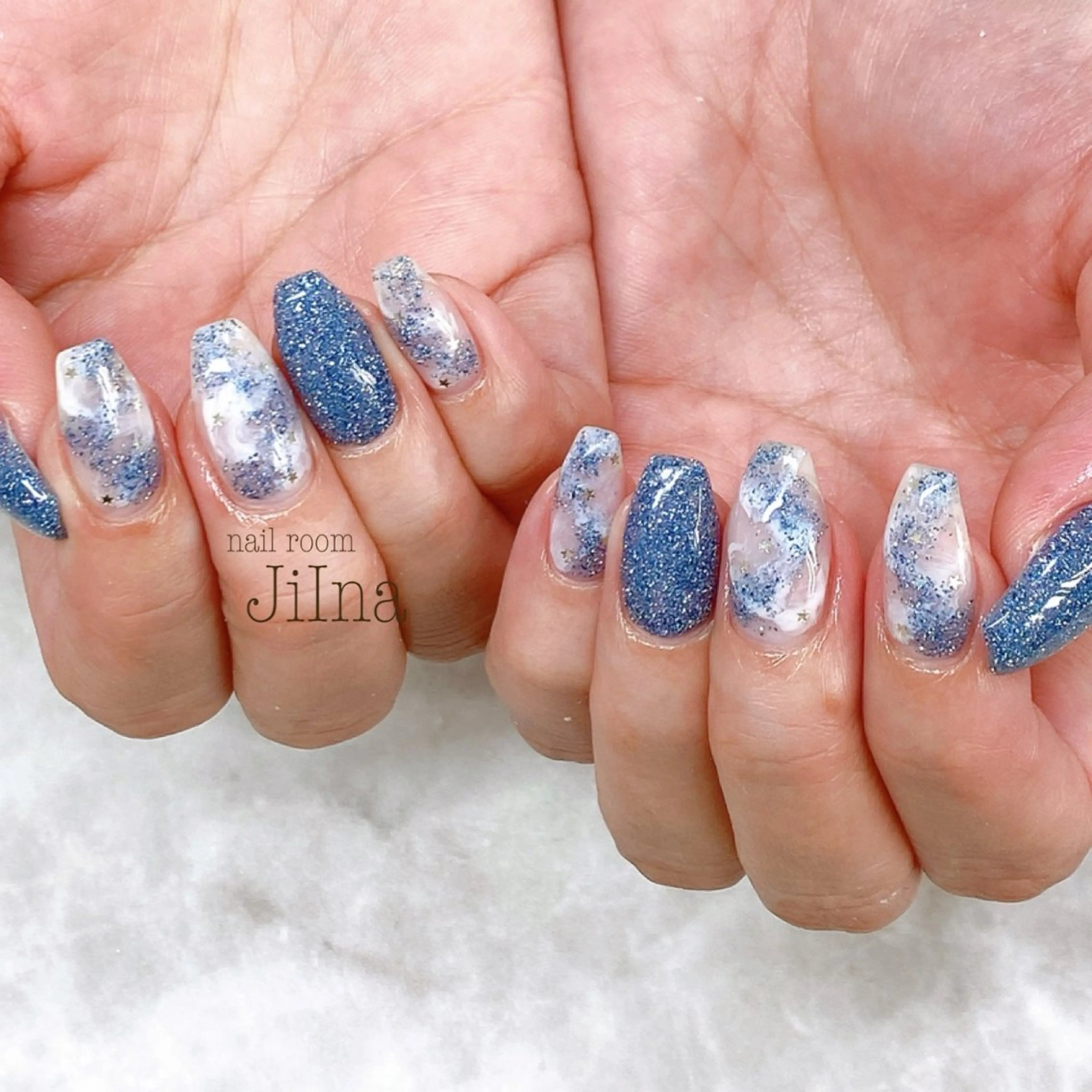 ネイル フラッシュネイル 大理石ネイル(マーブル) JiIna nailのネイルデザイン