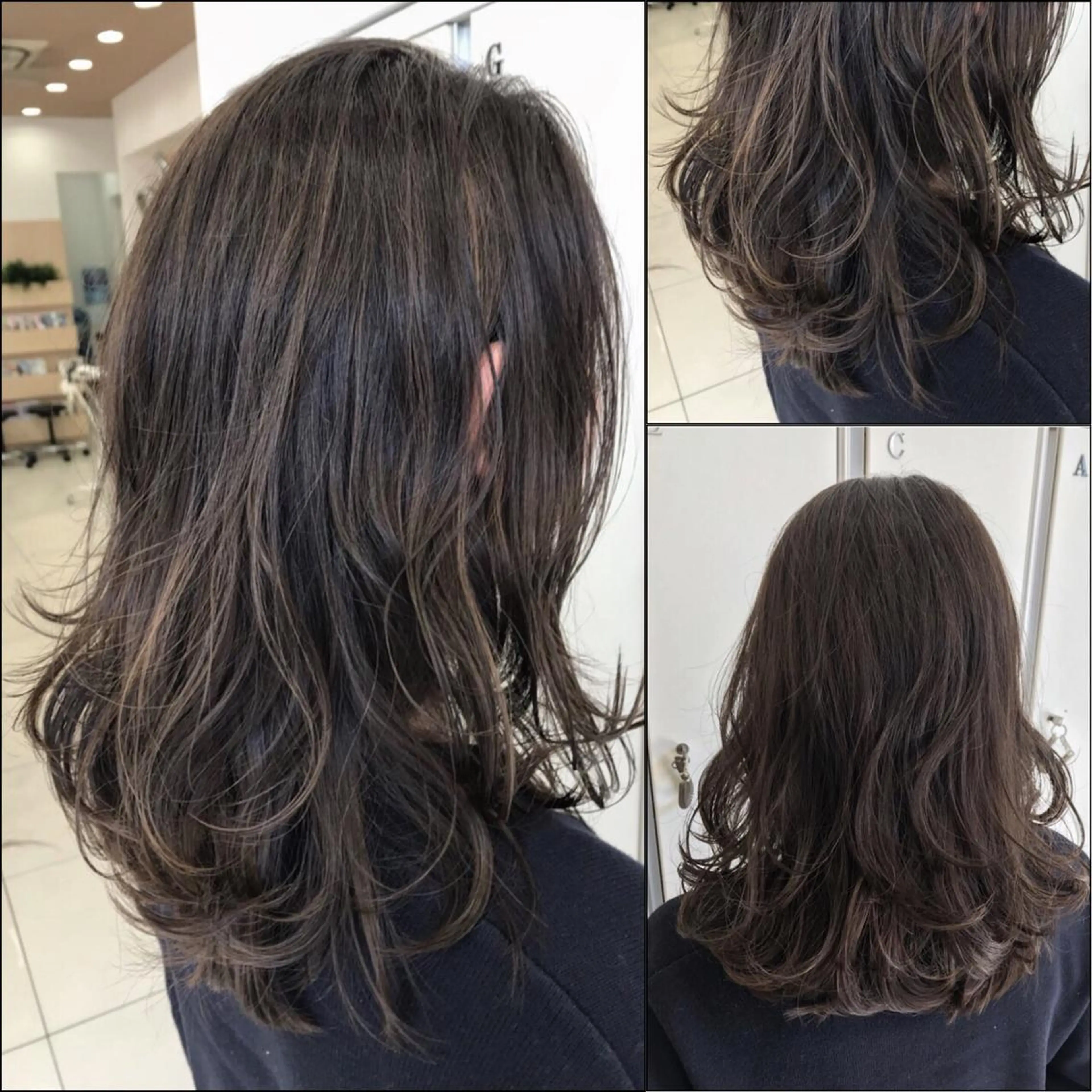 セミロング カラー ハイライトカラー イルミナカラー ハイライト Ash 山田 勇太のヘアスタイル