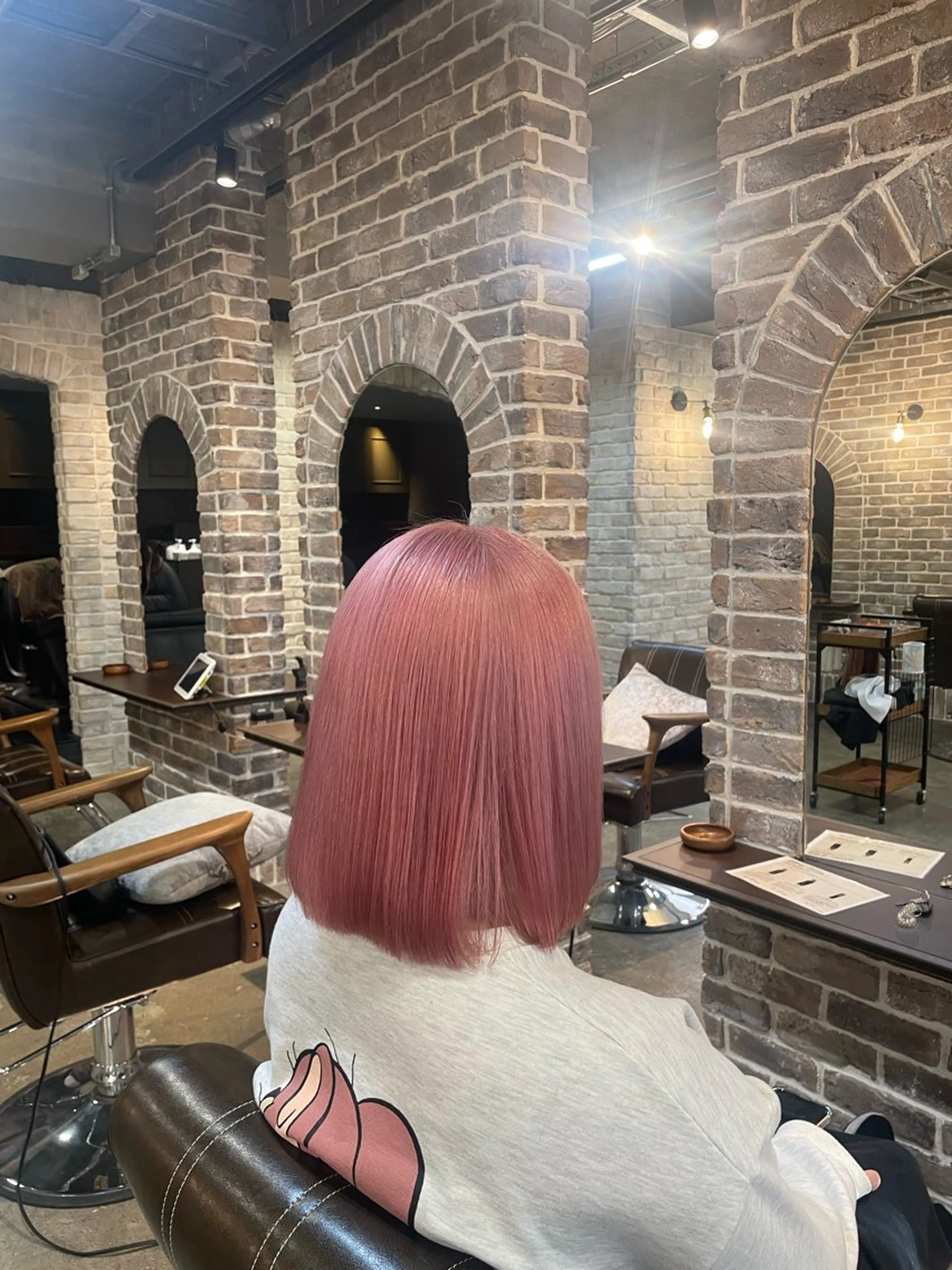 ミディアム ヘアカラー トリートメント acroあべの店所属・🧸顔周りカット /透明感🎀のヘアスタイル