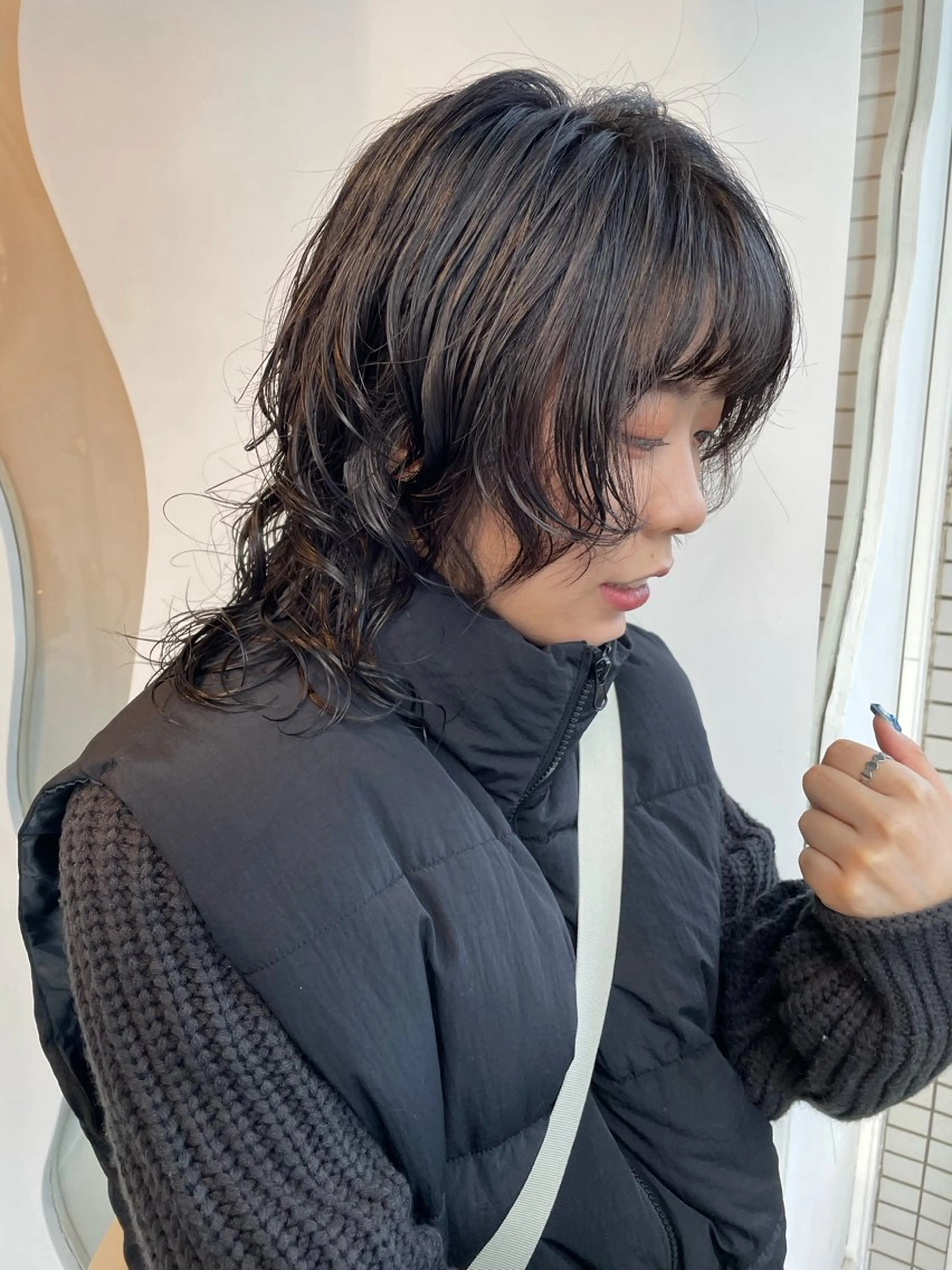 セミロング セミロングパーマ ウルフカット カット パーマ 🐺高椋 海/ウルフ/レイヤーのヘアスタイル