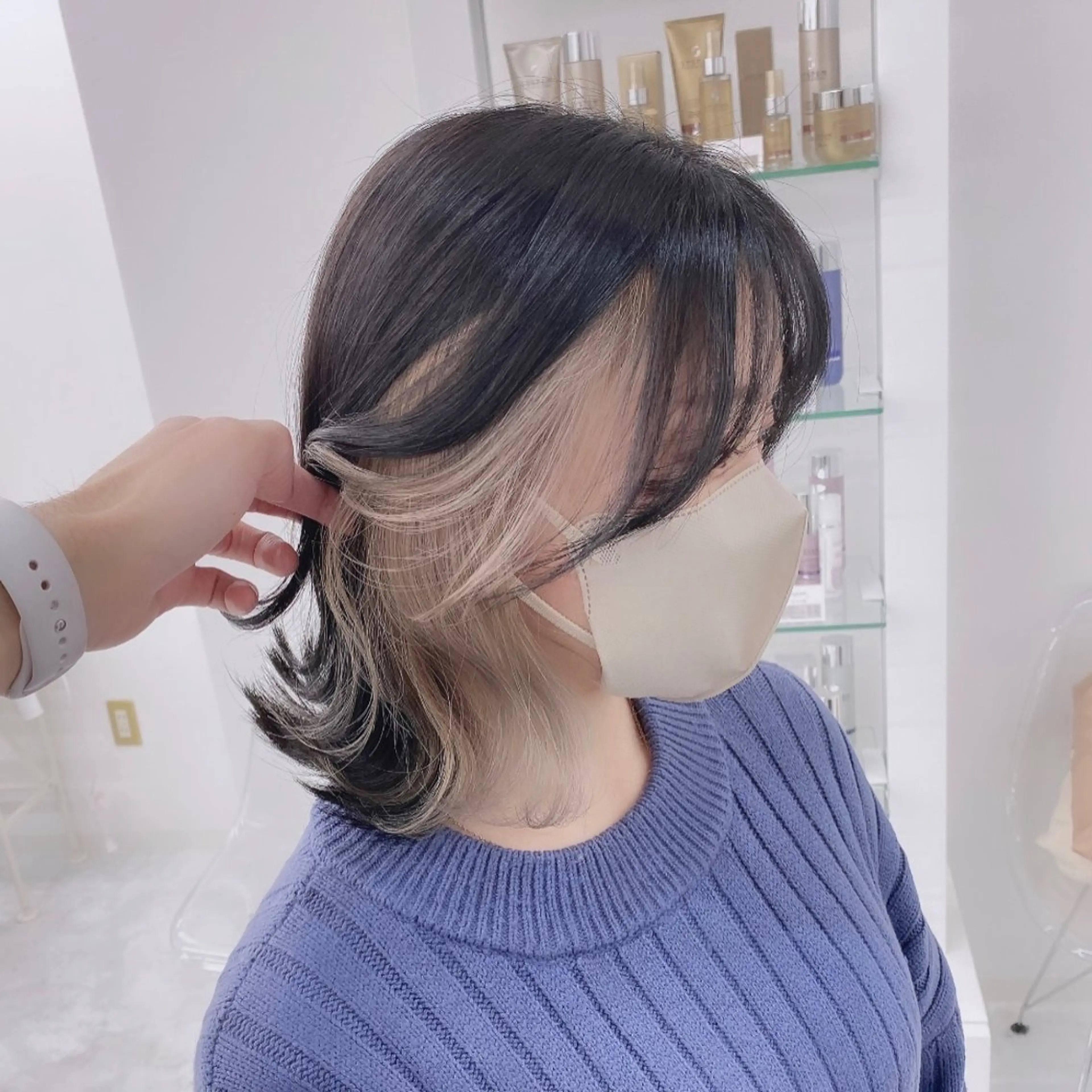 ミディアム カラー ヘアアレンジ メンズ ヘアカラー トリートメント SALOWIN所属・ハイトーン美容師 MASATOのヘアスタイル