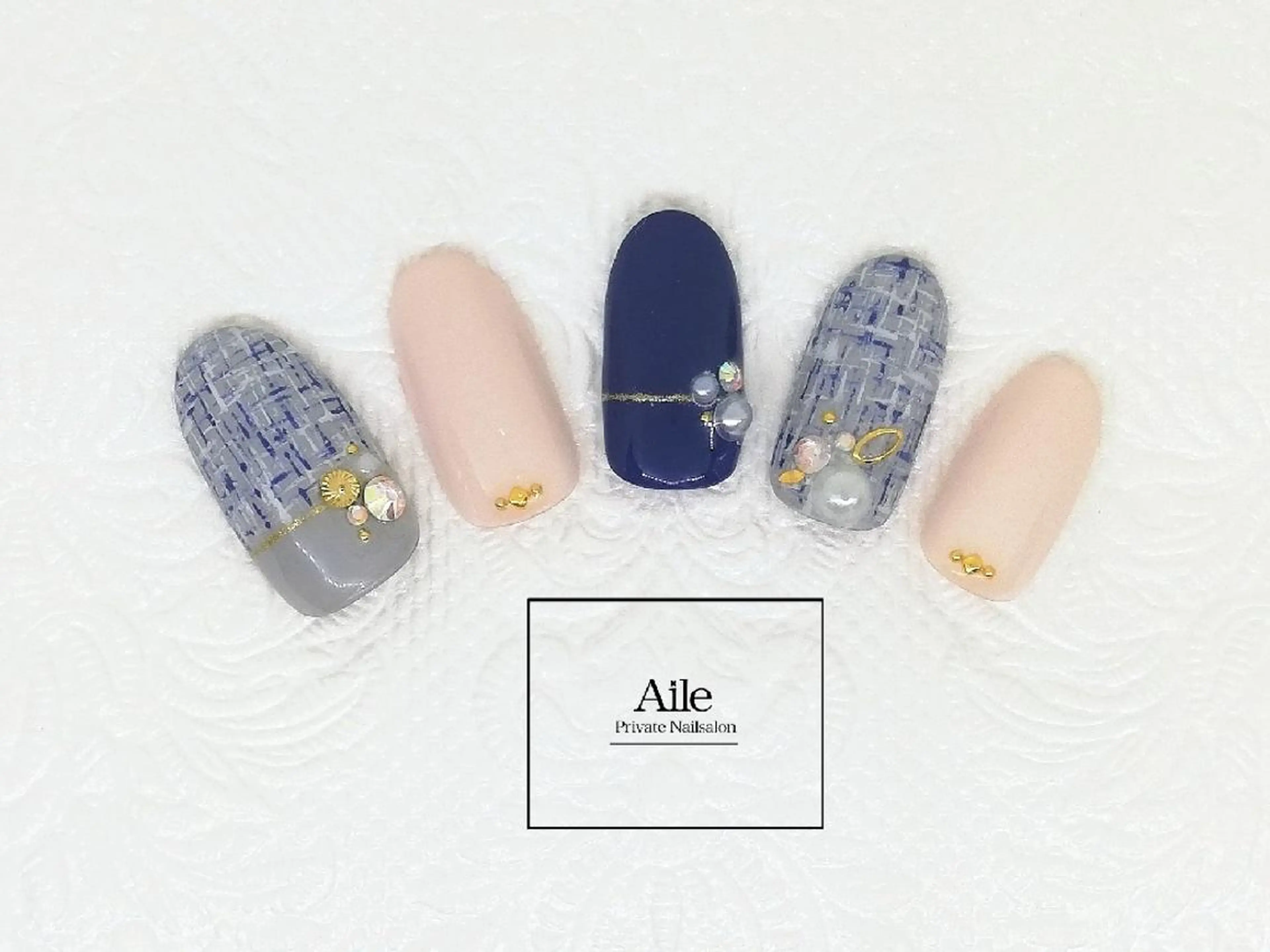 ネイル ツイードネイル なが さきのネイルデザイン