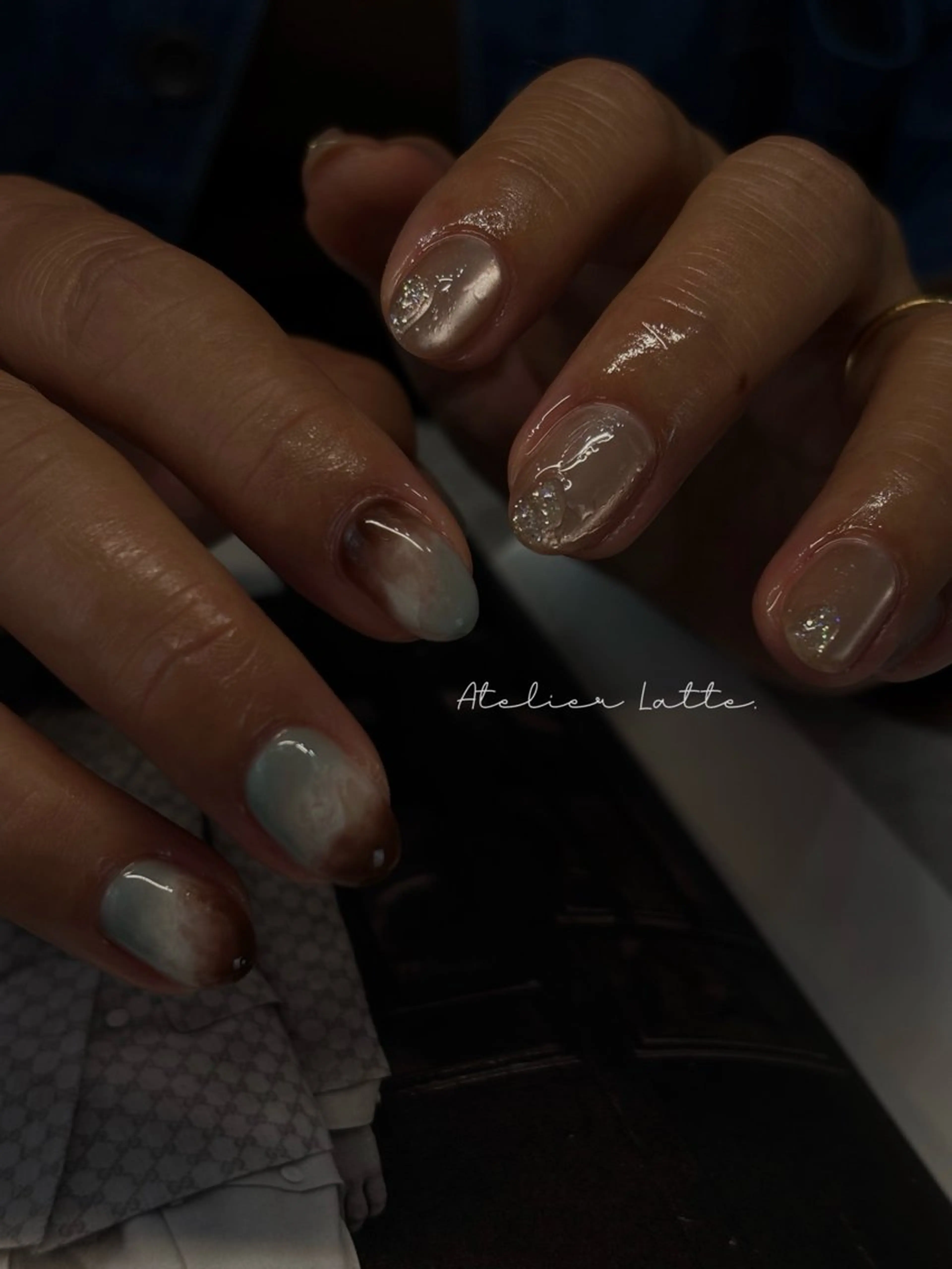 ネイル ニュアンスネイル シンプルネイル Atelier Latteのネイルデザイン