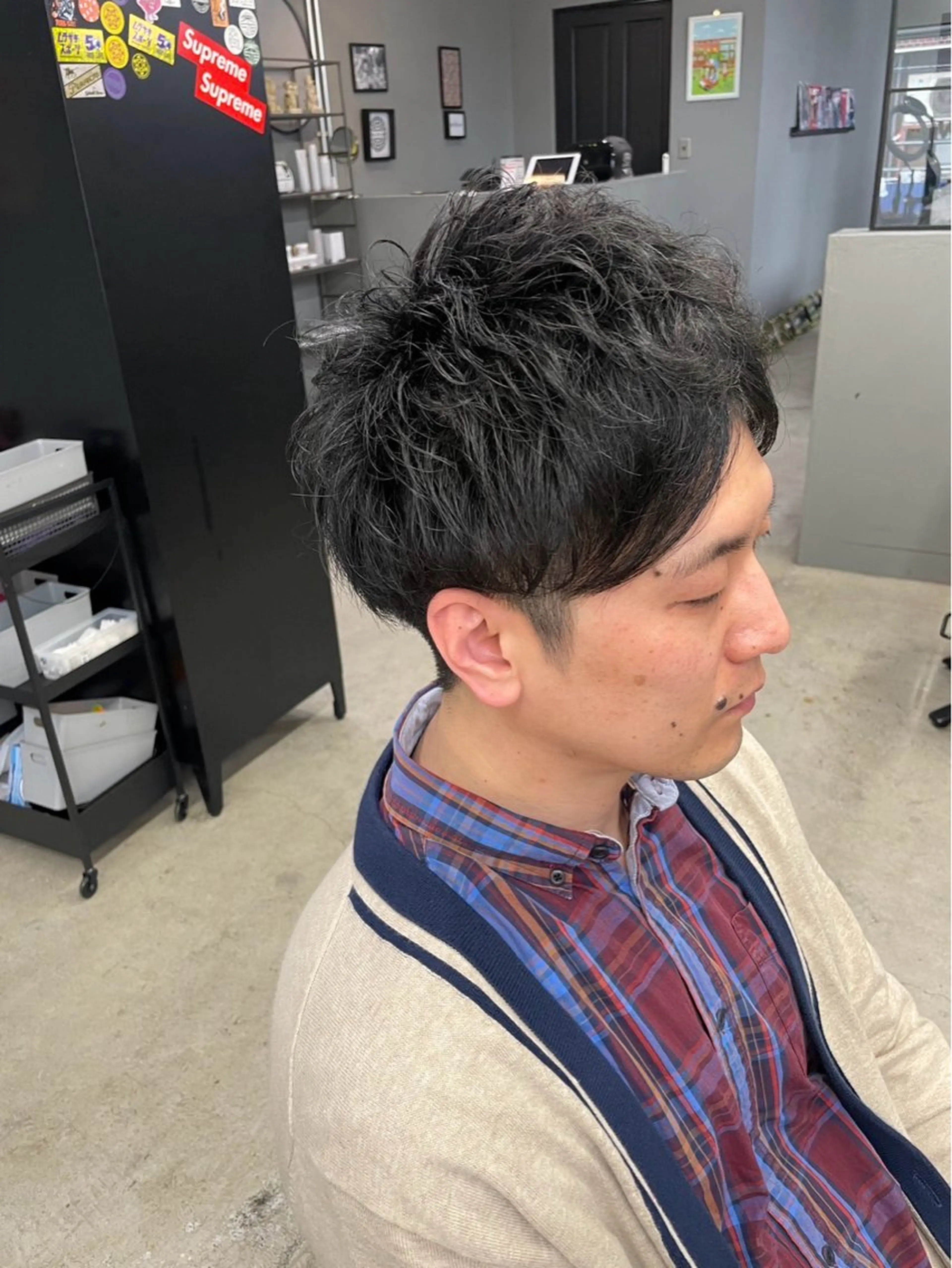 ショート パーマ メンズ カット パーマ メンズ専門サロン wokeのヘアスタイル