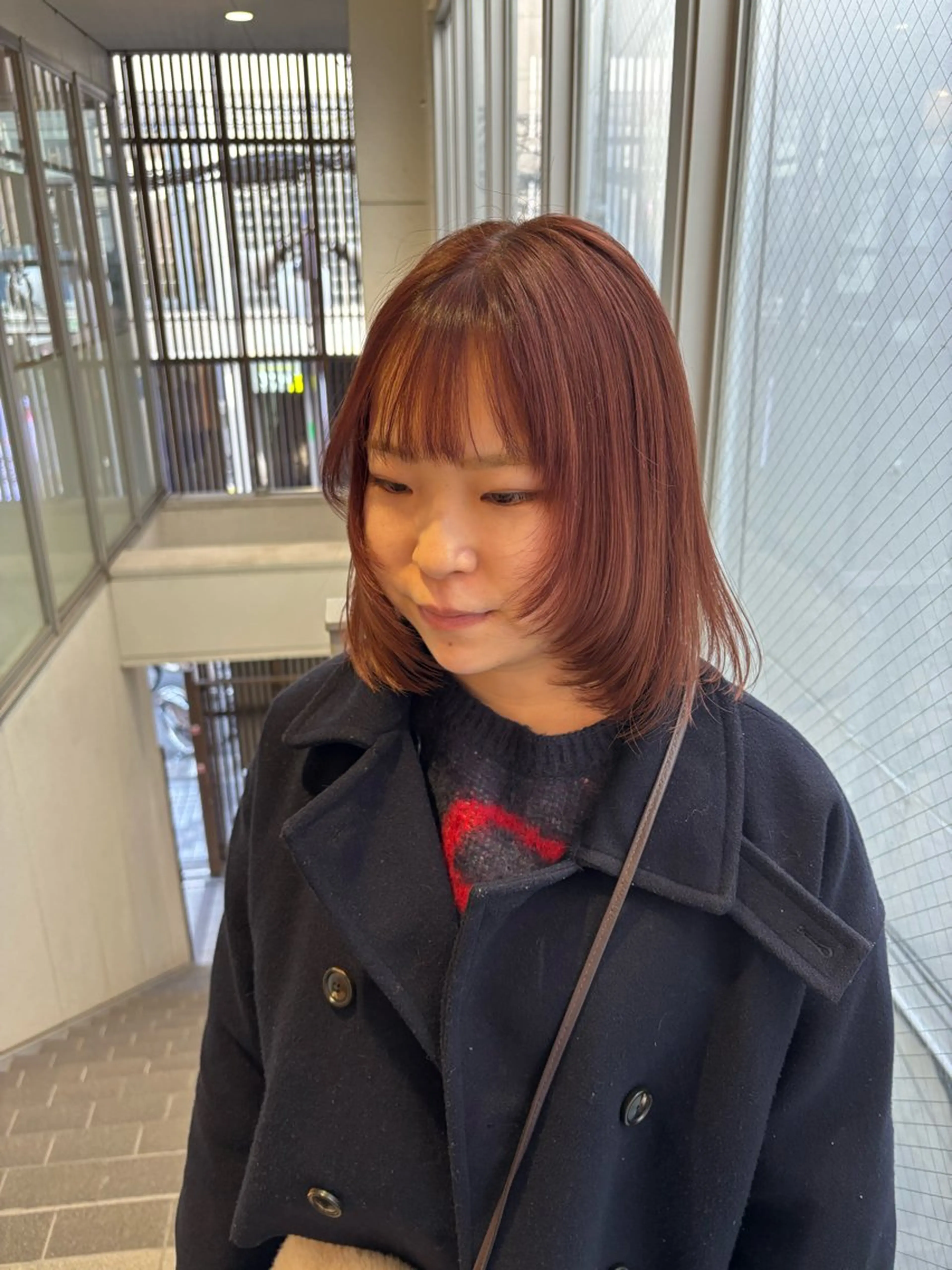 ミディアム ピンクブラウン シールエクステ/まつ ぱ/レイヤー/はるかのマツエク・マツパデザイン