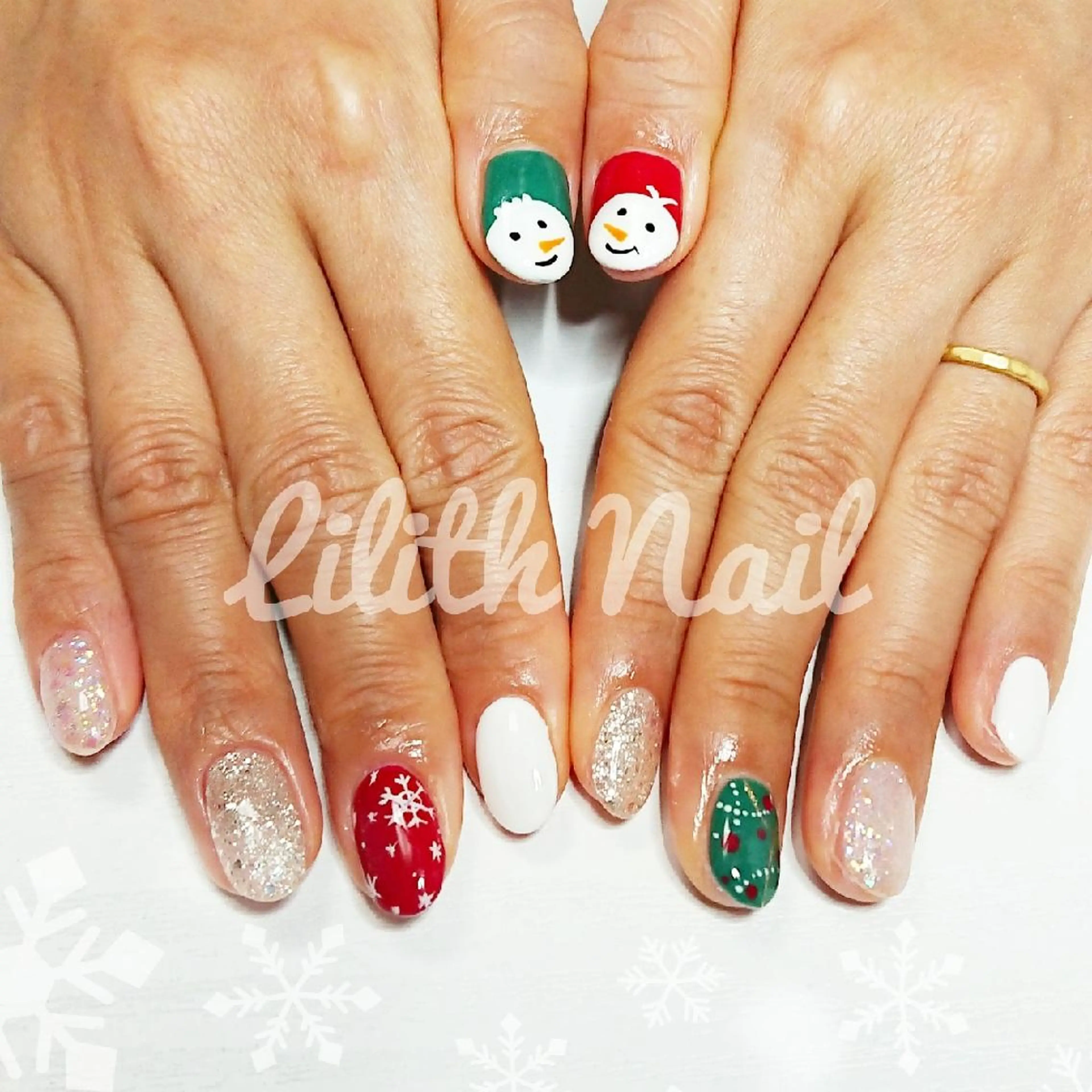 ネイル 冬ネイル クリスマス Lilith Nailのネイルデザイン