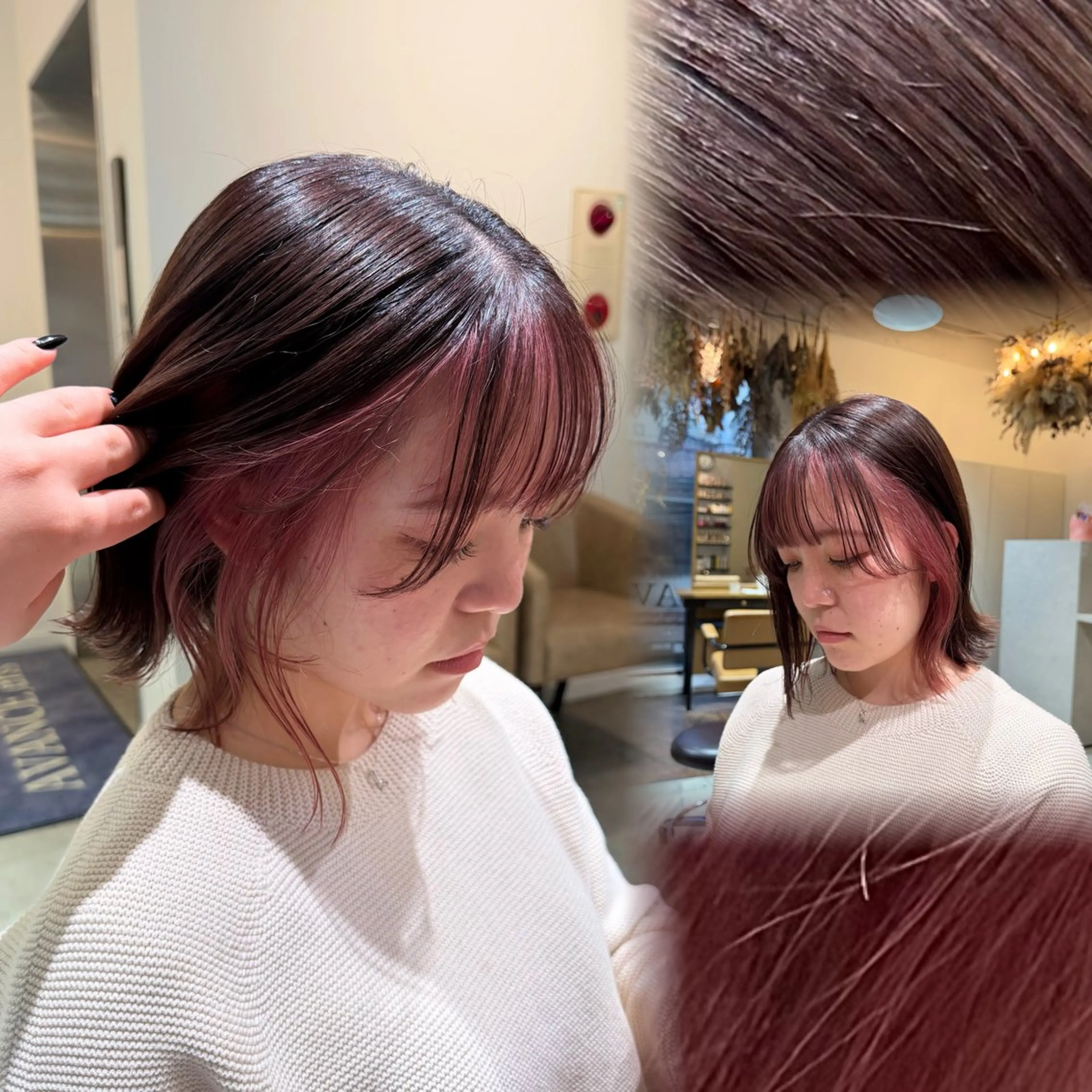 ミディアム チョコレートブラウン カット ヘアカラー トリートメント 🦈AKARI🦈 髪質改善/韓国風のヘアスタイル