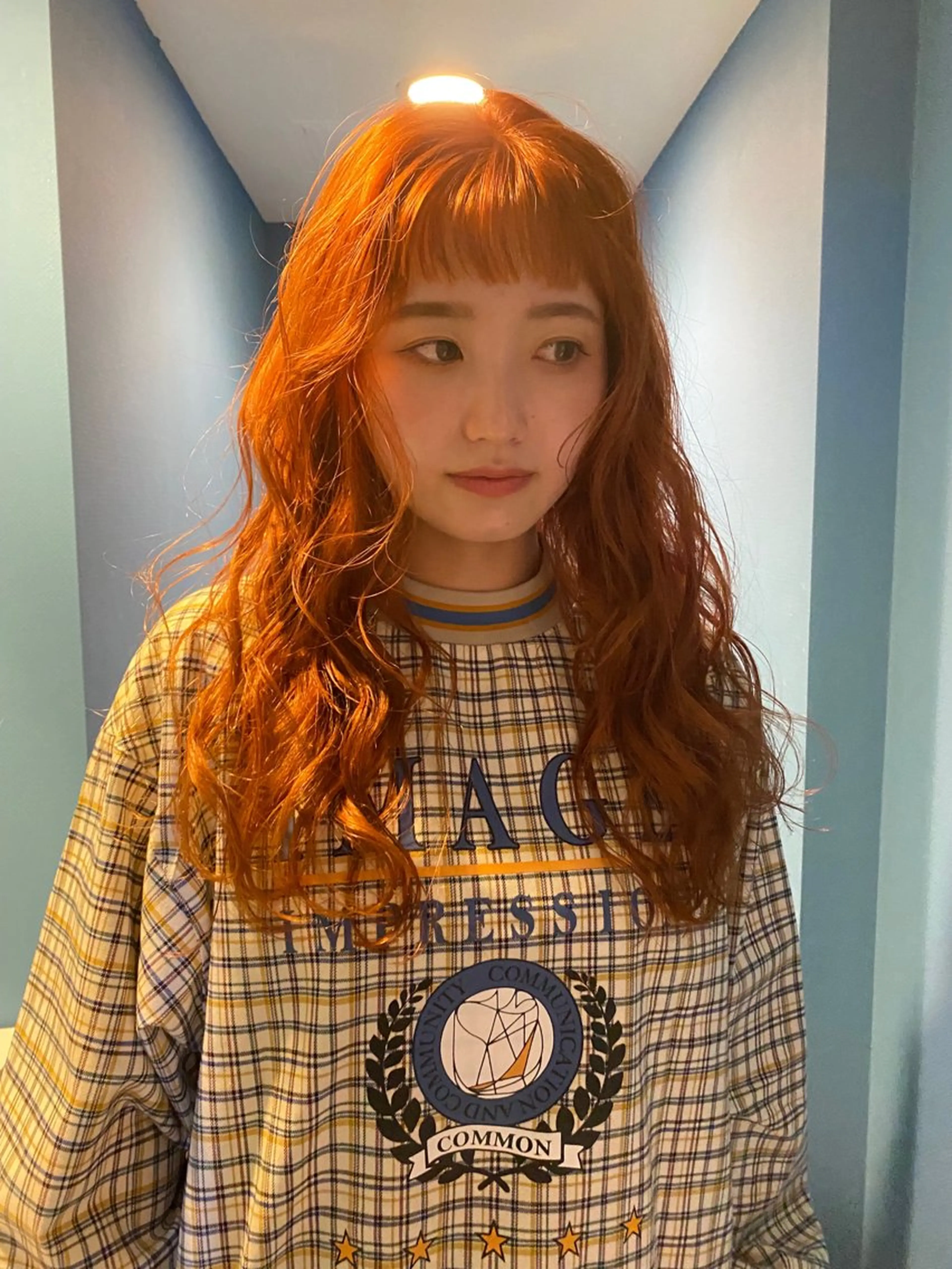 ロング カラー パーマ ヘアアレンジ オレンジ カット ヘアカラー トリートメント 広島/ボブ/レイヤー 🌿‬wakabaのヘアスタイル