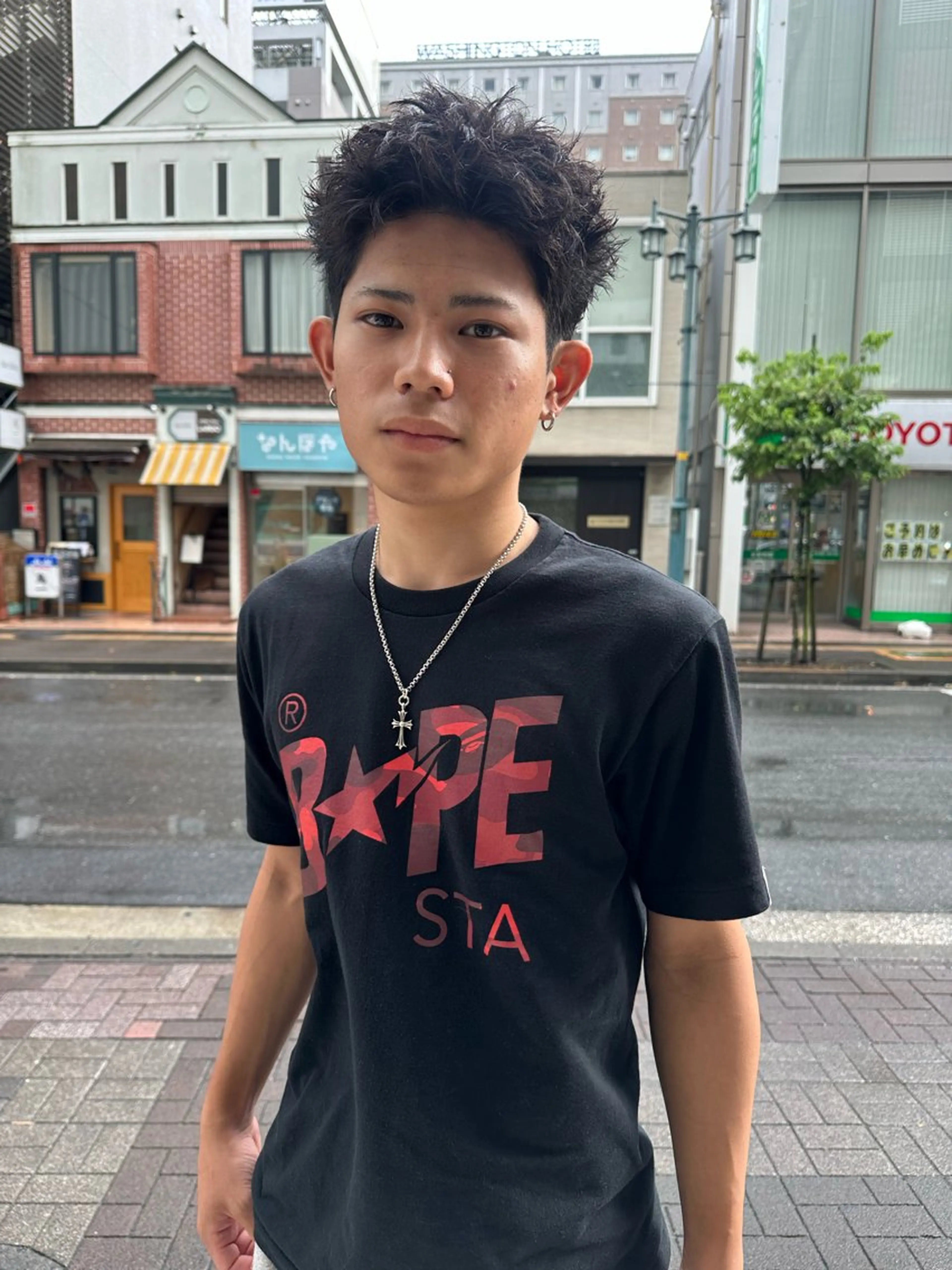 ショート パーマ メンズ Rei/ 縮毛矯正/ ハイライトカラー募集のヘアスタイル