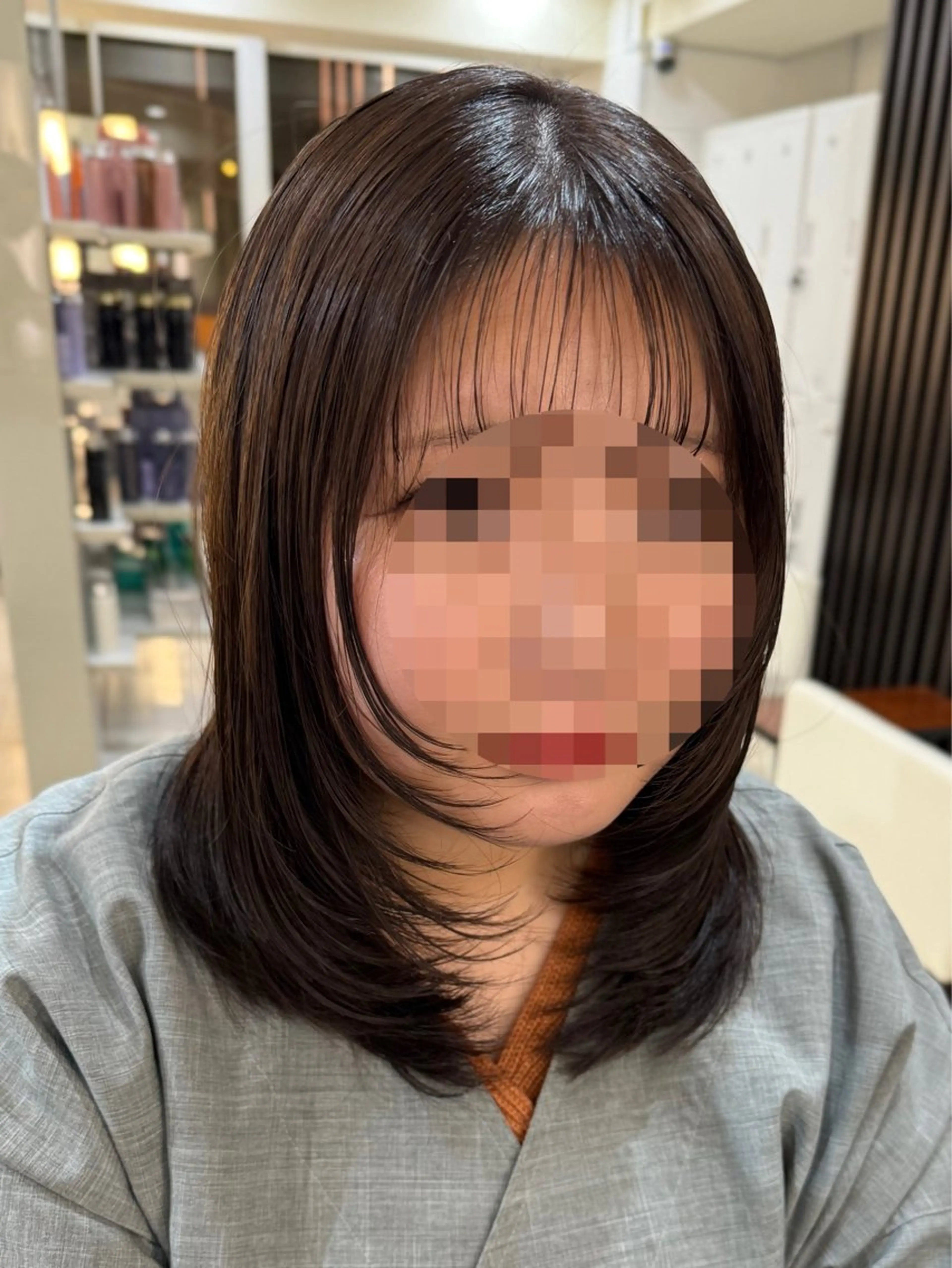 ミディアム 顔周りカット ハイレイヤー レイヤーカット 石垣廣乃 /Hironoのヘアスタイル