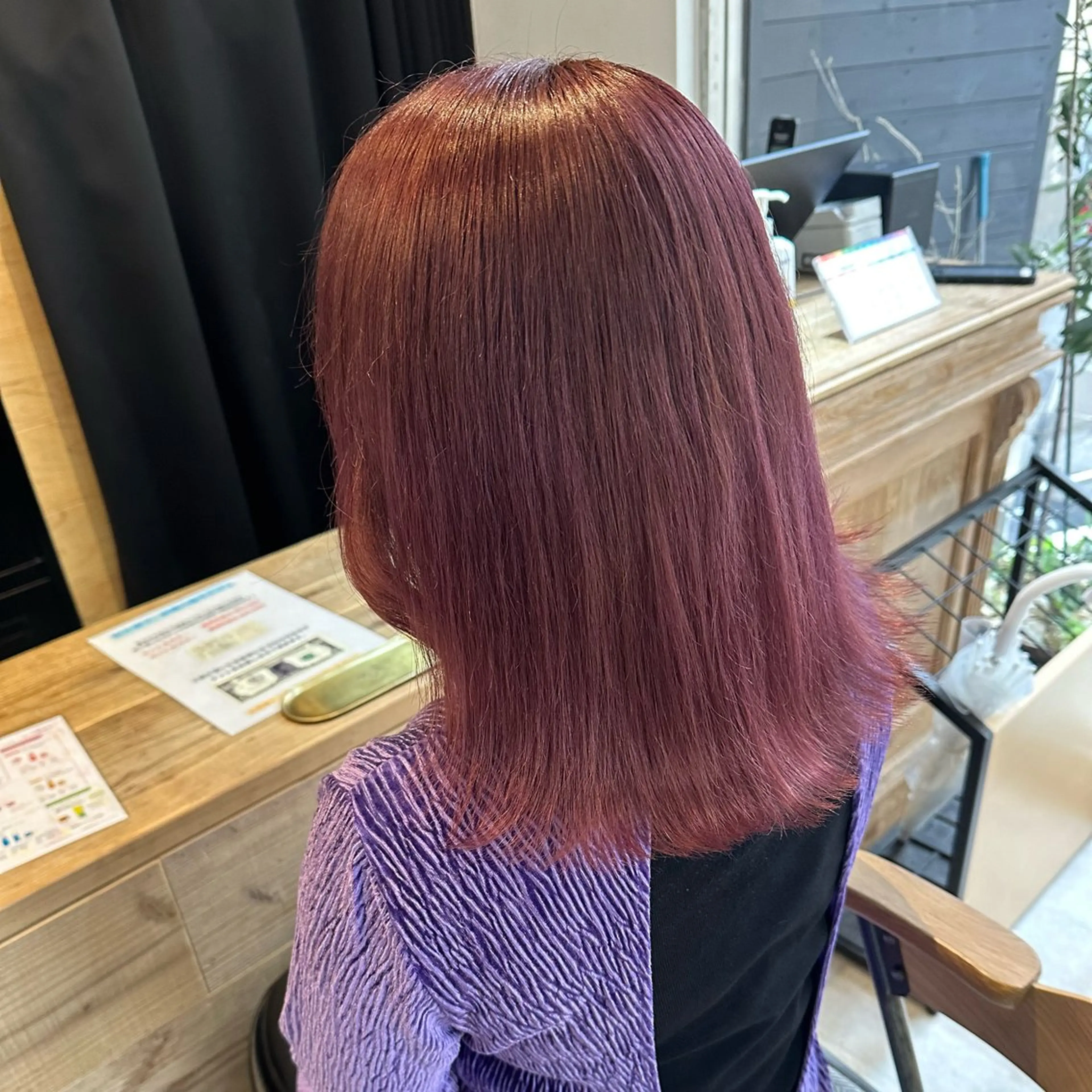 セミロング カラー ブリーチ ピンクカラー ボブ ヘアカラー トリートメント 豊中徒歩1分/ towa/AIのヘアスタイル