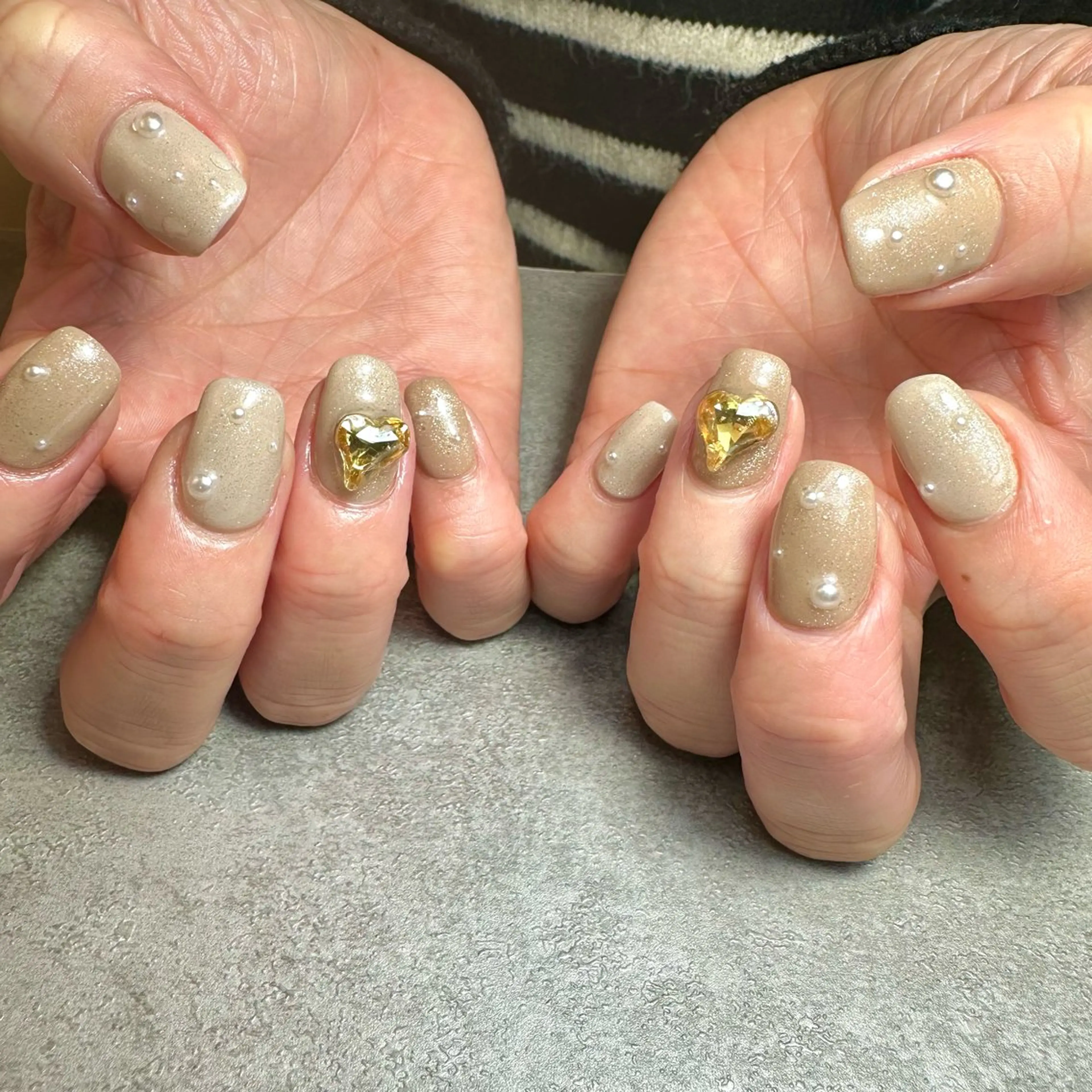 ネイル ハート ハンドネイル フットネイル GéRanium Harukaのネイルデザイン