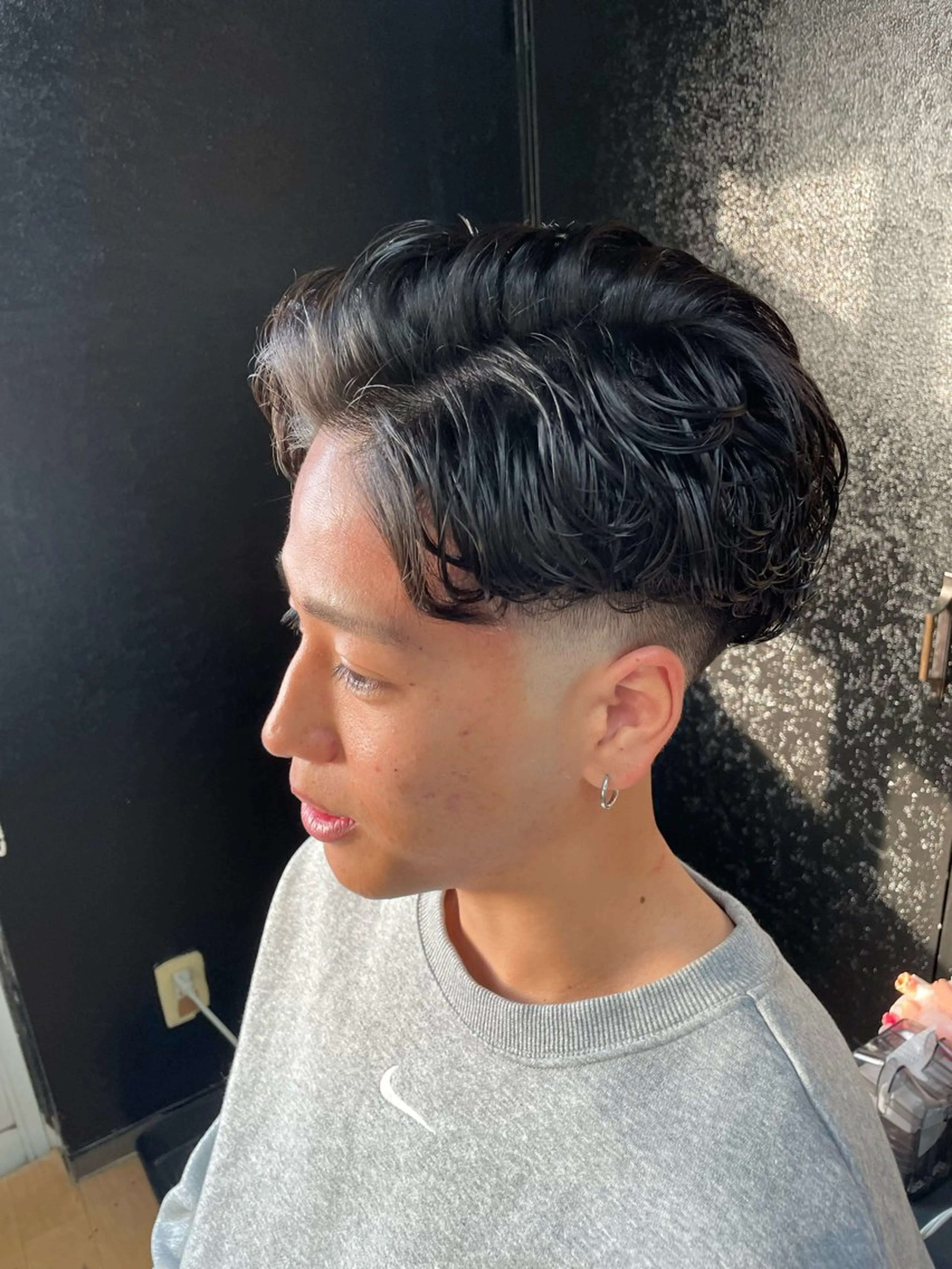 ショート パーマ メンズ HIRO GINZA barber shop 横浜店所属・ヒロ銀座　無料 フェード　細内のヘアスタイル