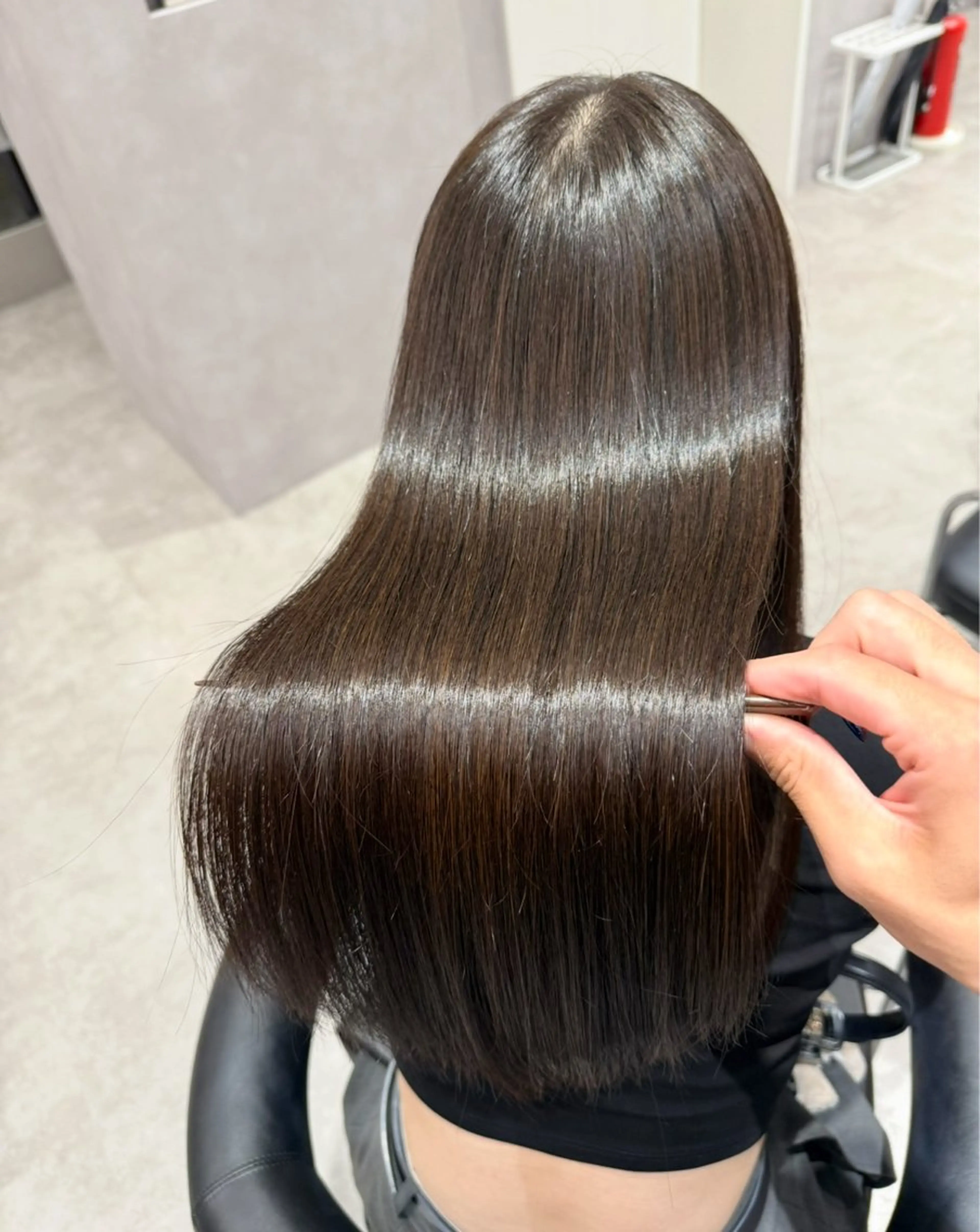 ロング カラー パーマ 縮毛矯正 ストレートパーマ 縮毛矯正 トリートメント salowin新宿East3階所属・艶美髪/髪質改善 /縮毛矯正/木元渓太のヘアスタイル