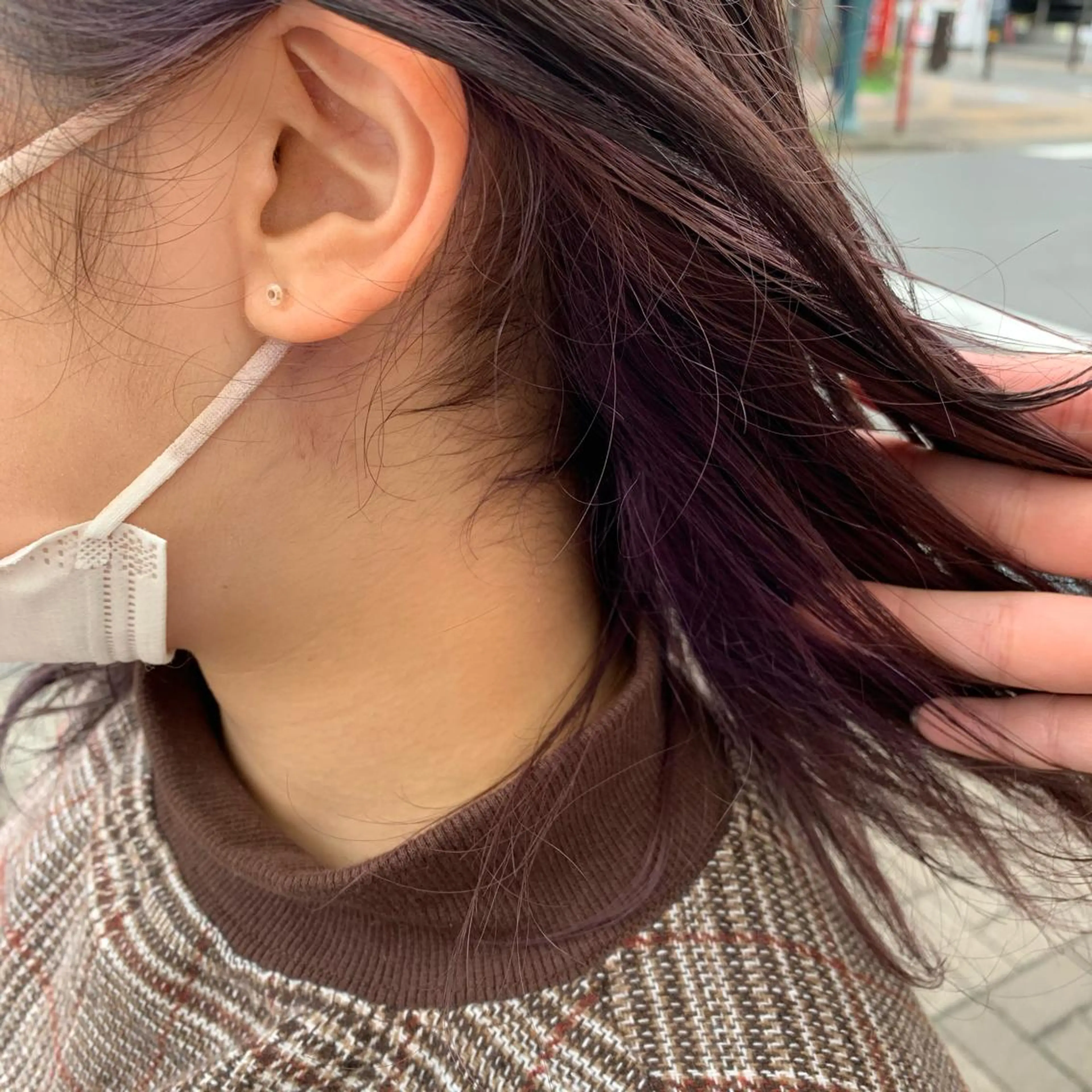 セミロング カラー インナーカラー ヘアカラー トリートメント 韓国ヘア🦋 MIYUのヘアスタイル