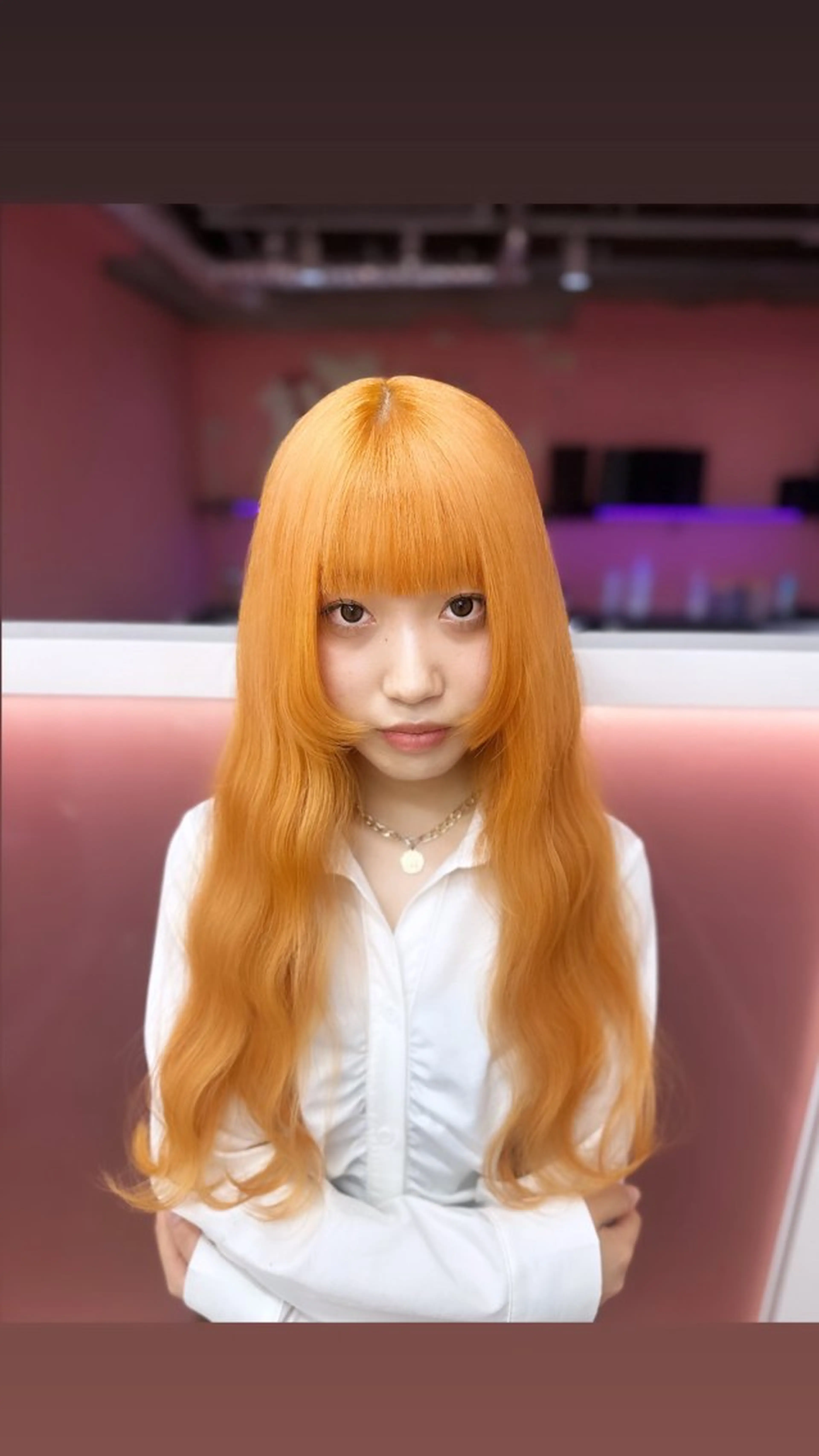 カラー オレンジ ブリーチカラー 特化/MAHIROのヘアスタイル