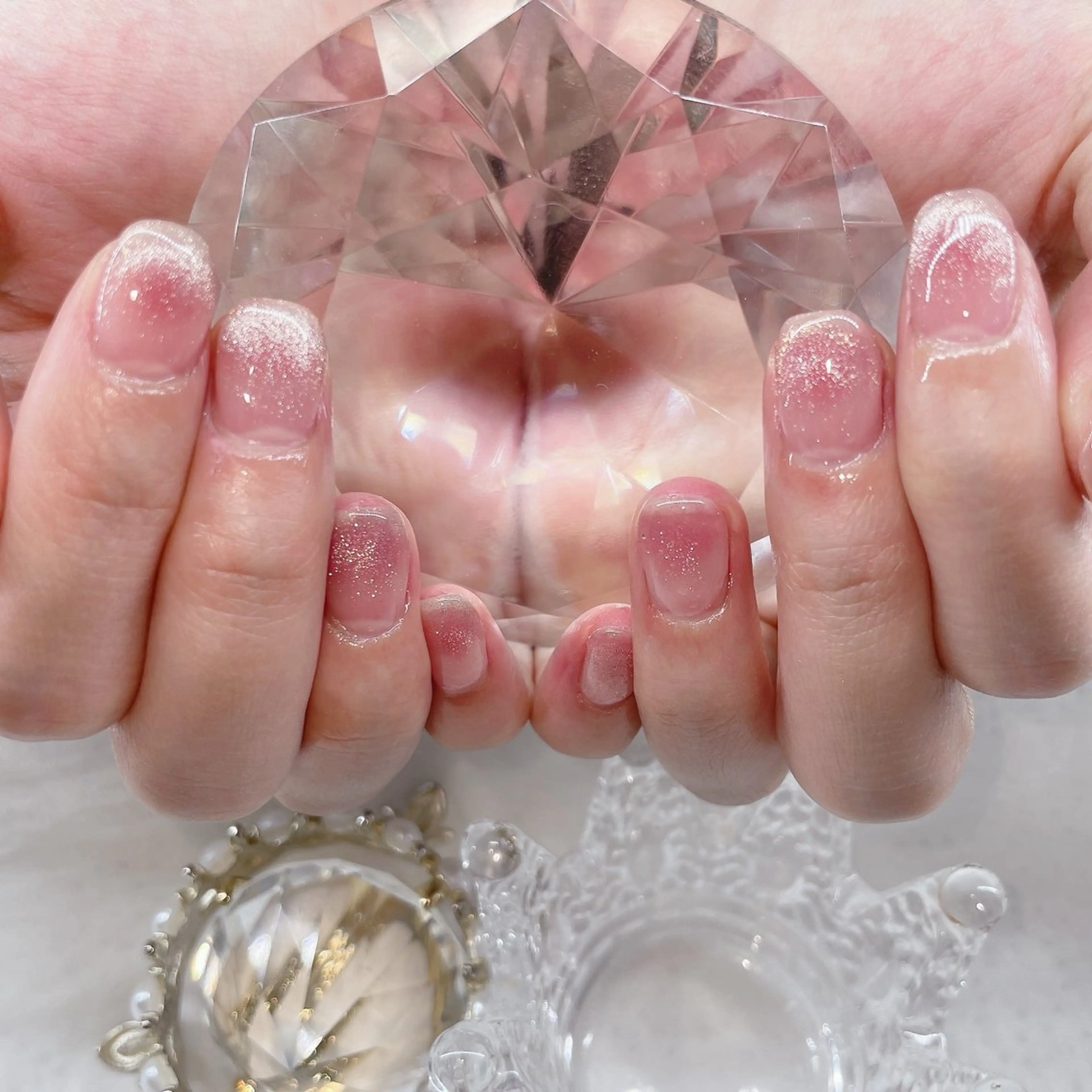 ネイル アートネイル オーロラネイル チークネイル 長さ出し フラッシュネイル misun_nail所属・misun_ nailのネイルデザイン