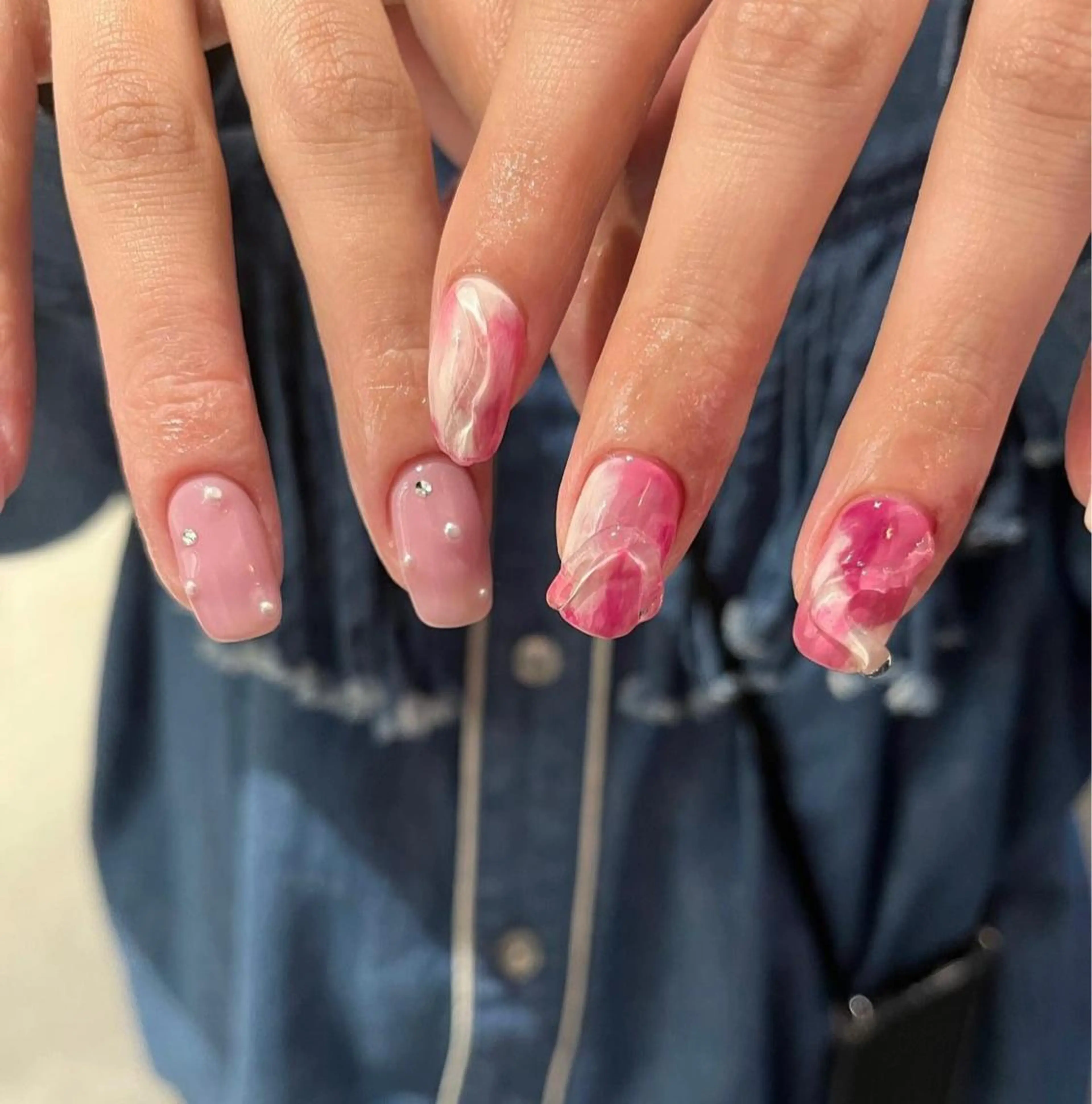 ネイル rina ニュアンス♡ワンホンのネイルデザイン