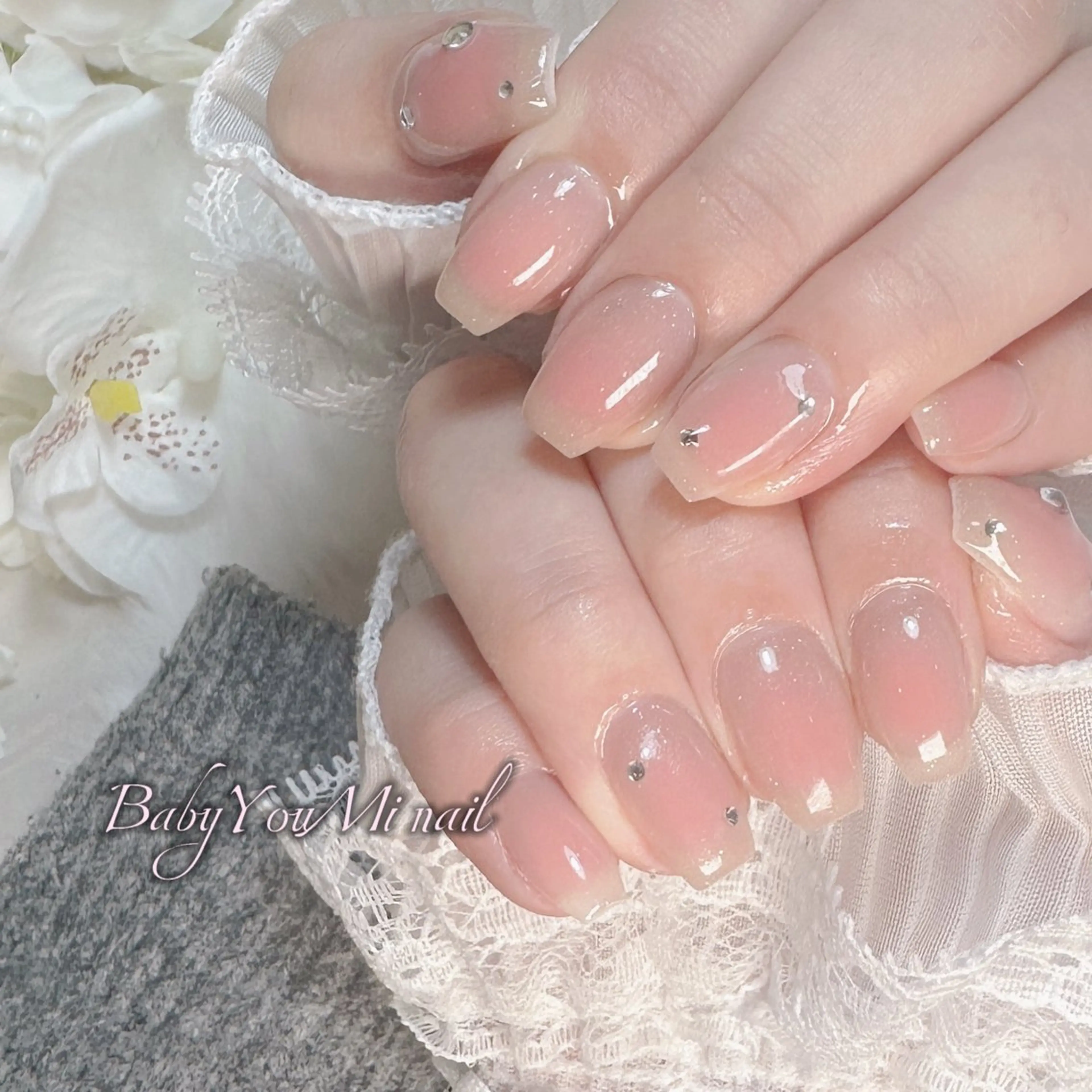 ネイル オーロラネイル 成人式 フットネイル フレンチネイル ジェルネイル ハンドネイル BabyYouMi nailのネイルデザイン