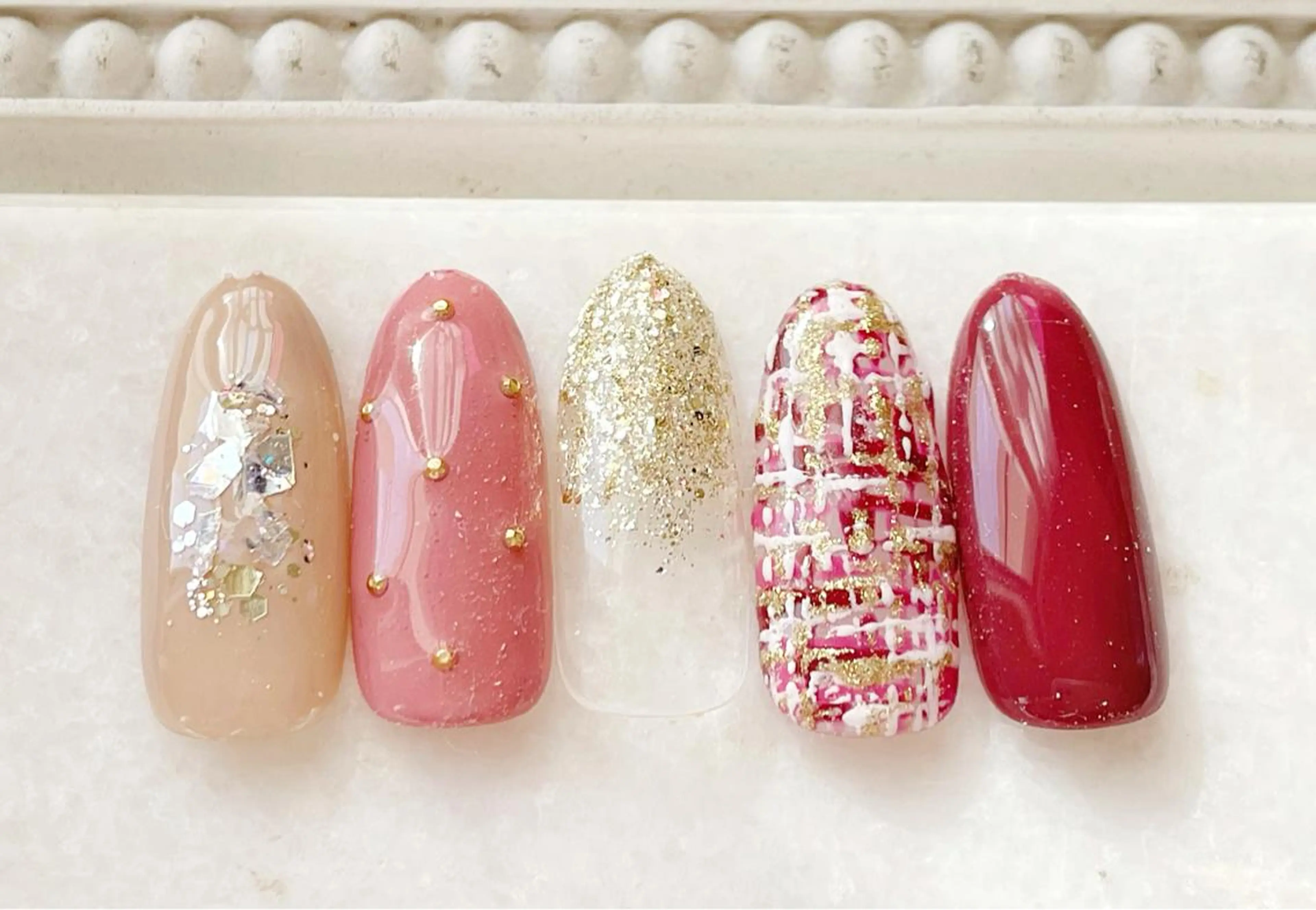 ネイル ジェルネイル パラジェル ツイードネイル ハンドネイル Satomi  のネイルデザイン