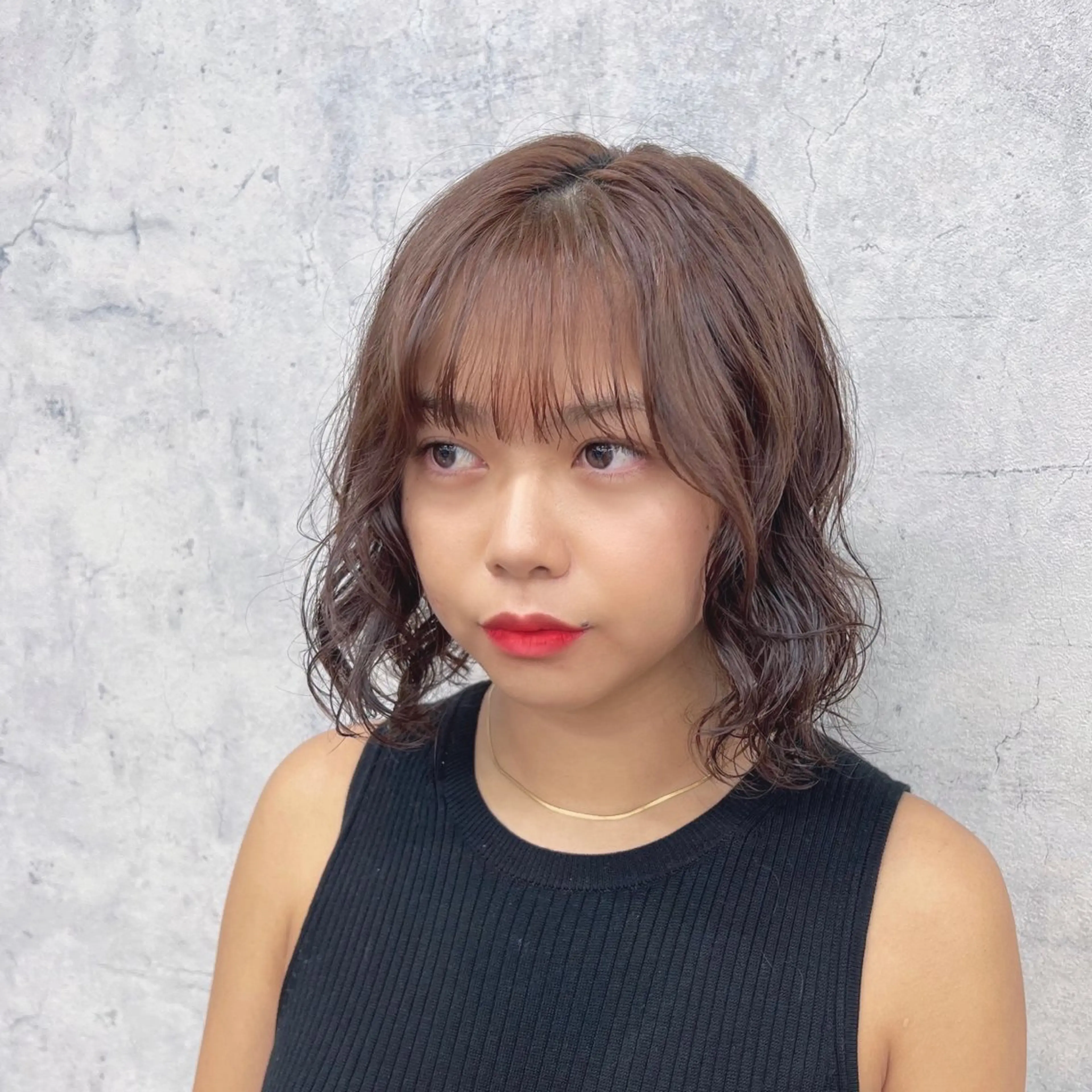 ミディアム パーマ JUNSHIN🦋 ヘアセット／カラーのヘアスタイル