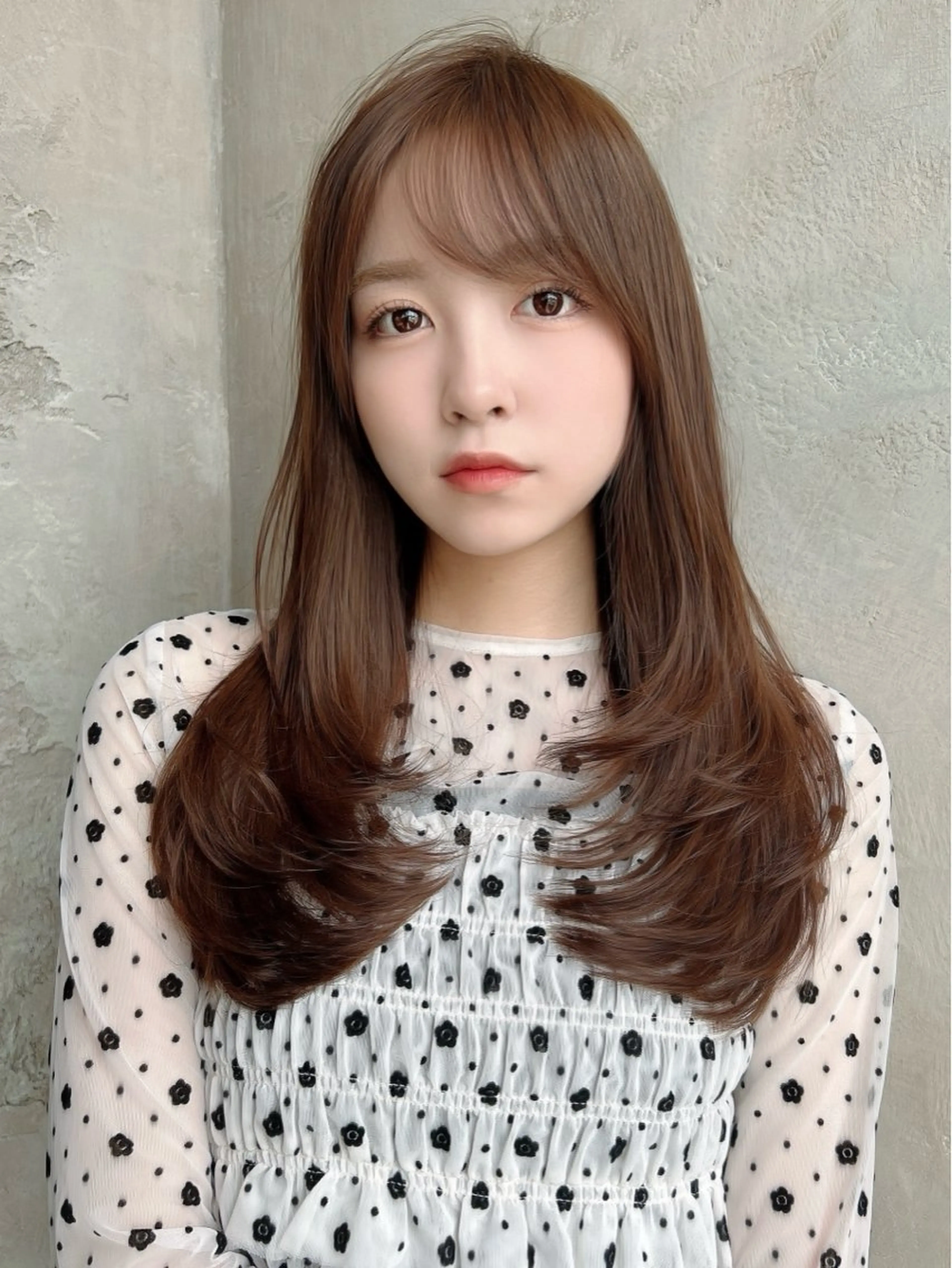 ロング カラー カット ヘアカラー トリートメント 新宿✨顔周りカット 韓国ヘア/坂本亜裟海のヘアスタイル