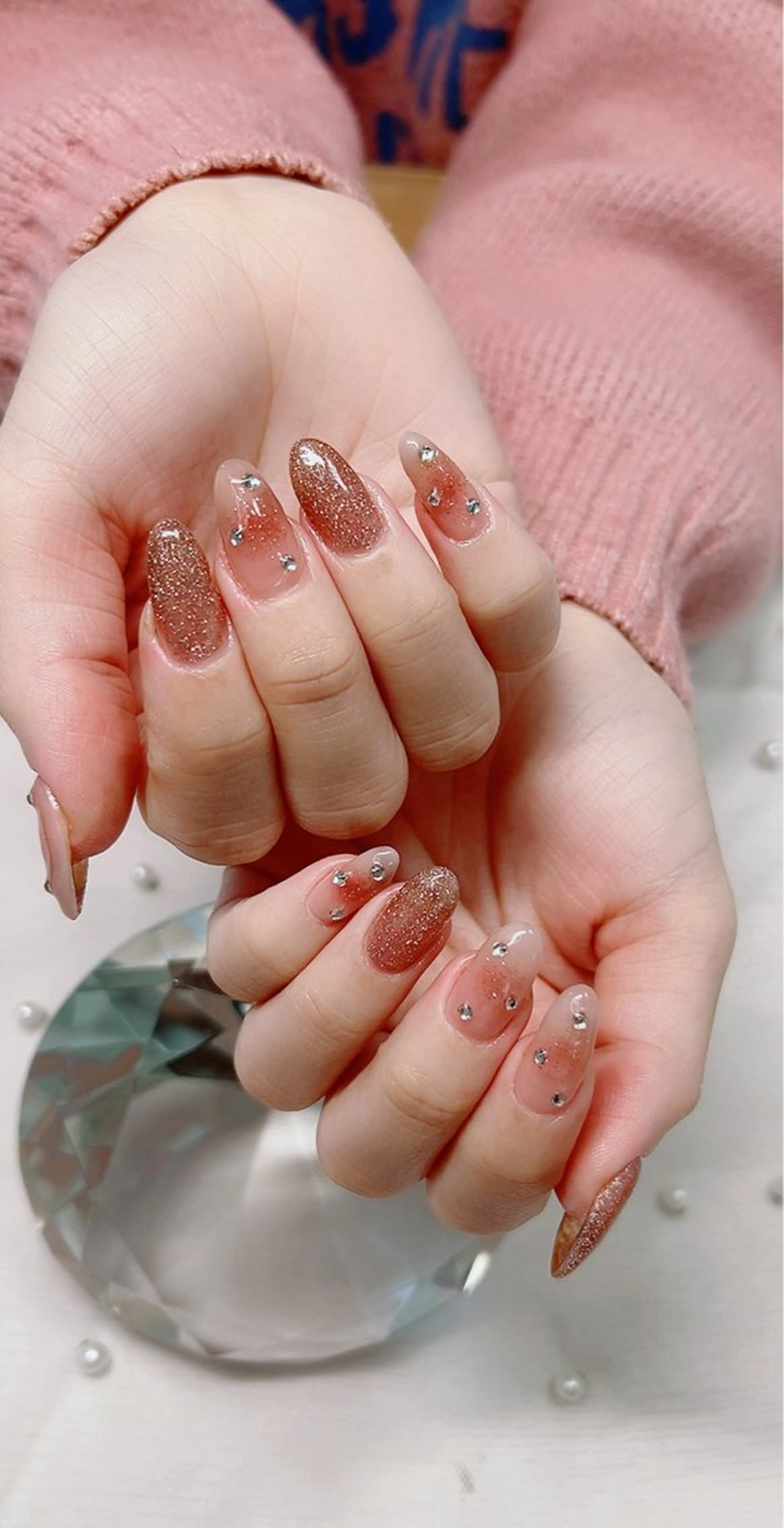 ネイル チークネイル マグネットネイル マグネットワンカラー ワンカラーネイル ハンドネイル Cute Tips nailのネイルデザイン