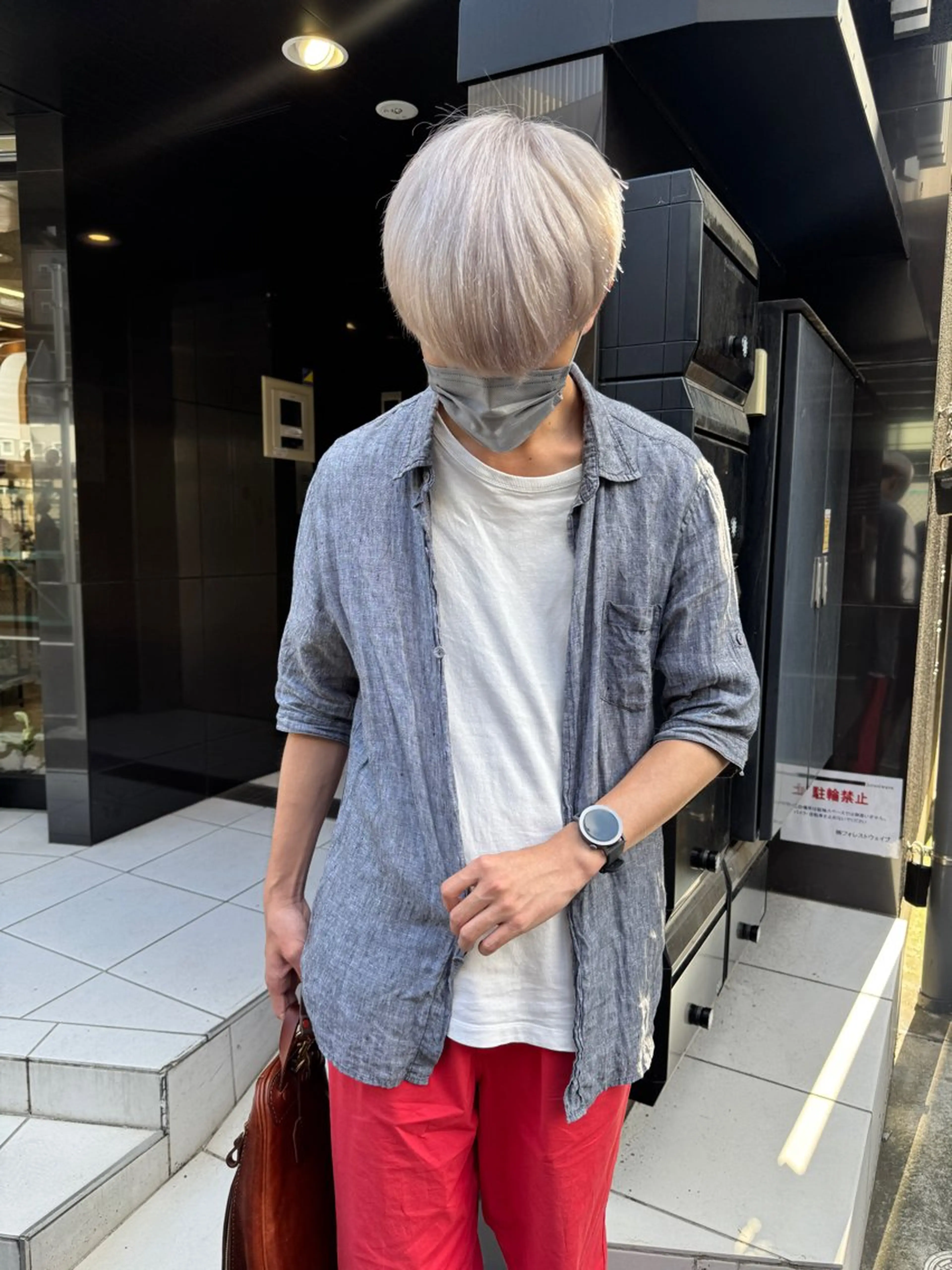 ショート メンズ 横浜ブリーチムラ直し ハイトーン/ブリーチのヘアスタイル