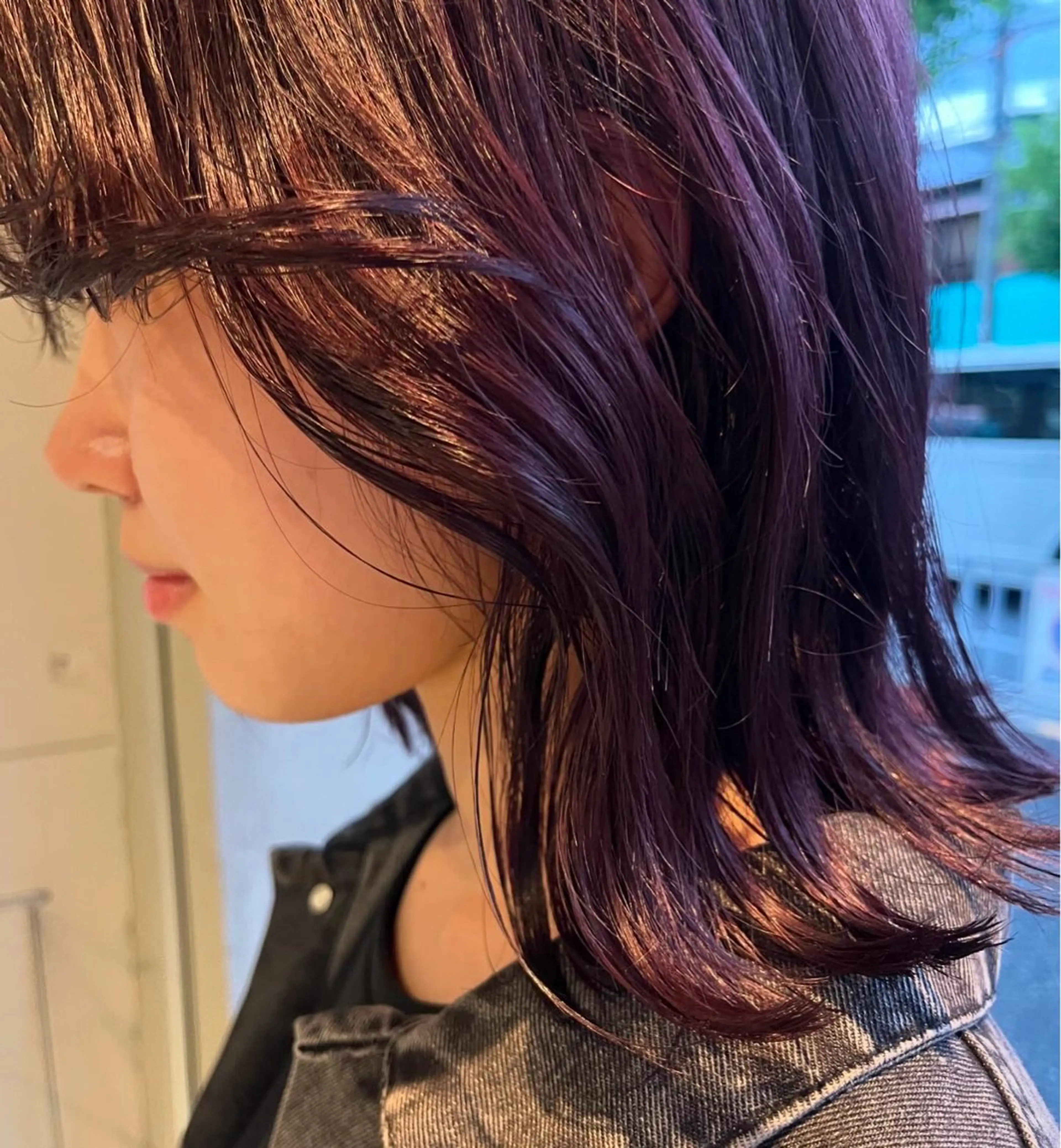 ミディアム カラー 藤井 美歩/赤髪のヘアスタイル