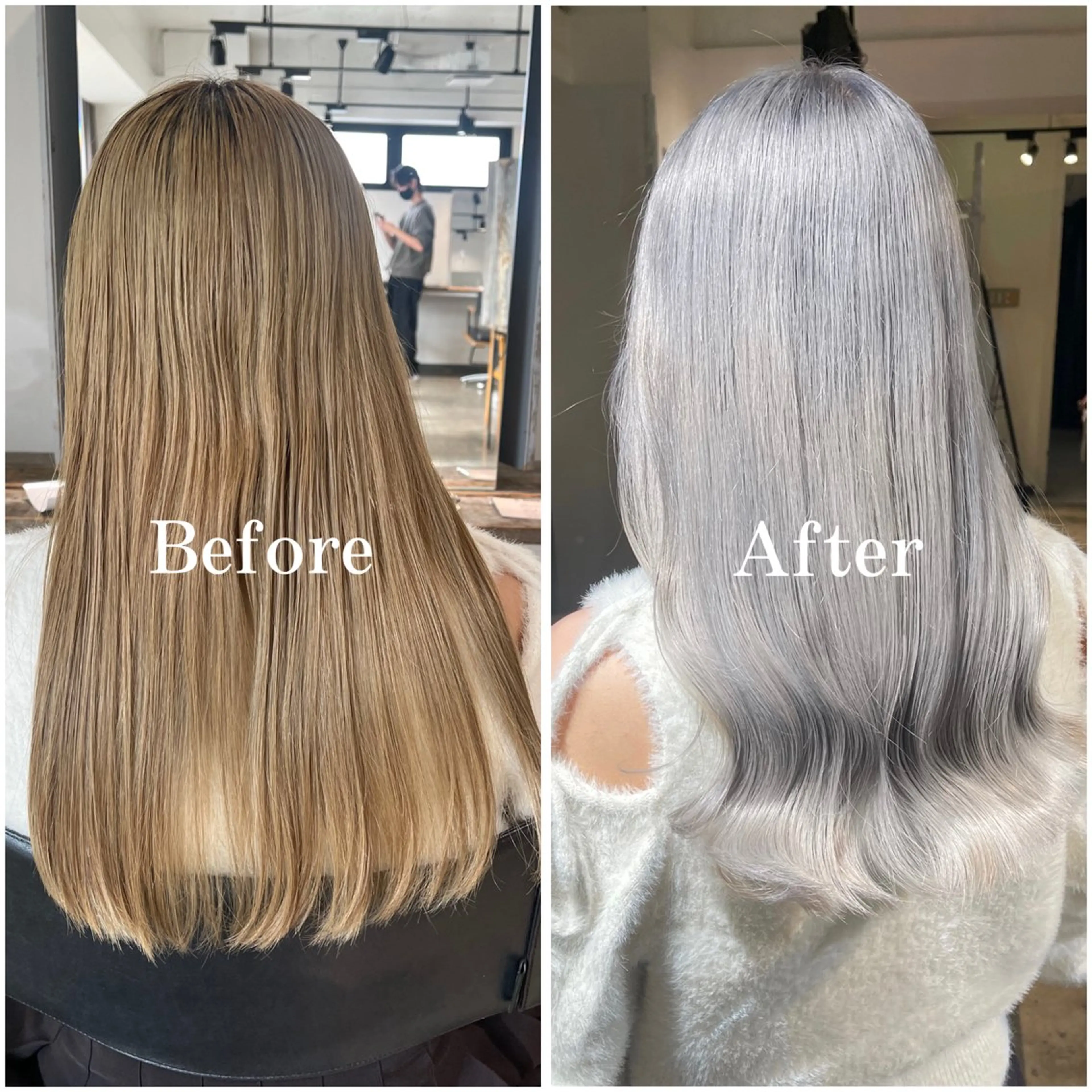 ロング カラー ブリーチ ケアブリーチ デザインカラー 似合わせカット ムラ修正/ ハイトーン💖Riaのヘアスタイル