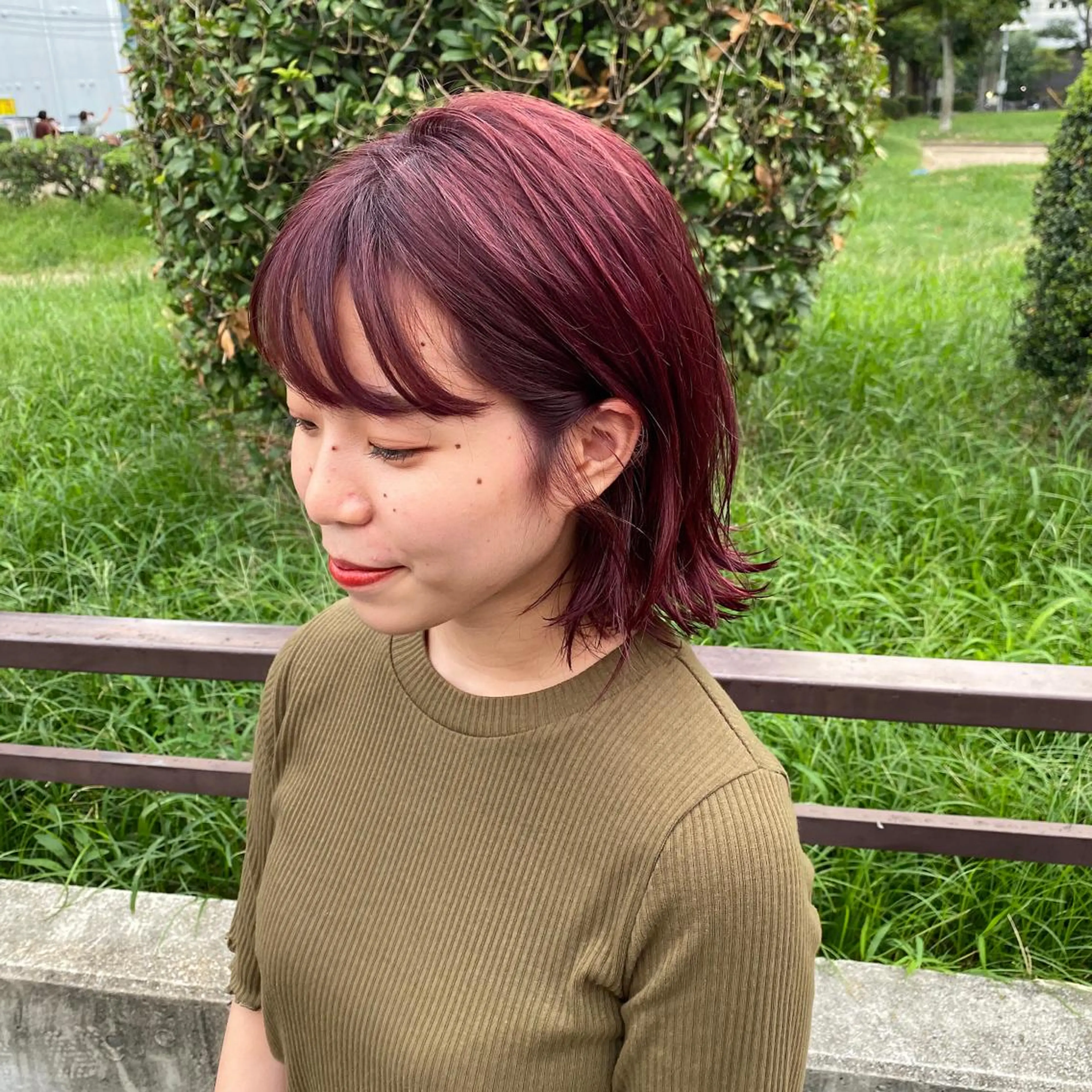 ミディアム カラー ブリーチ カット ヘアカラー トリートメント tatsumi/ボブ ウルフ/レイヤーのヘアスタイル