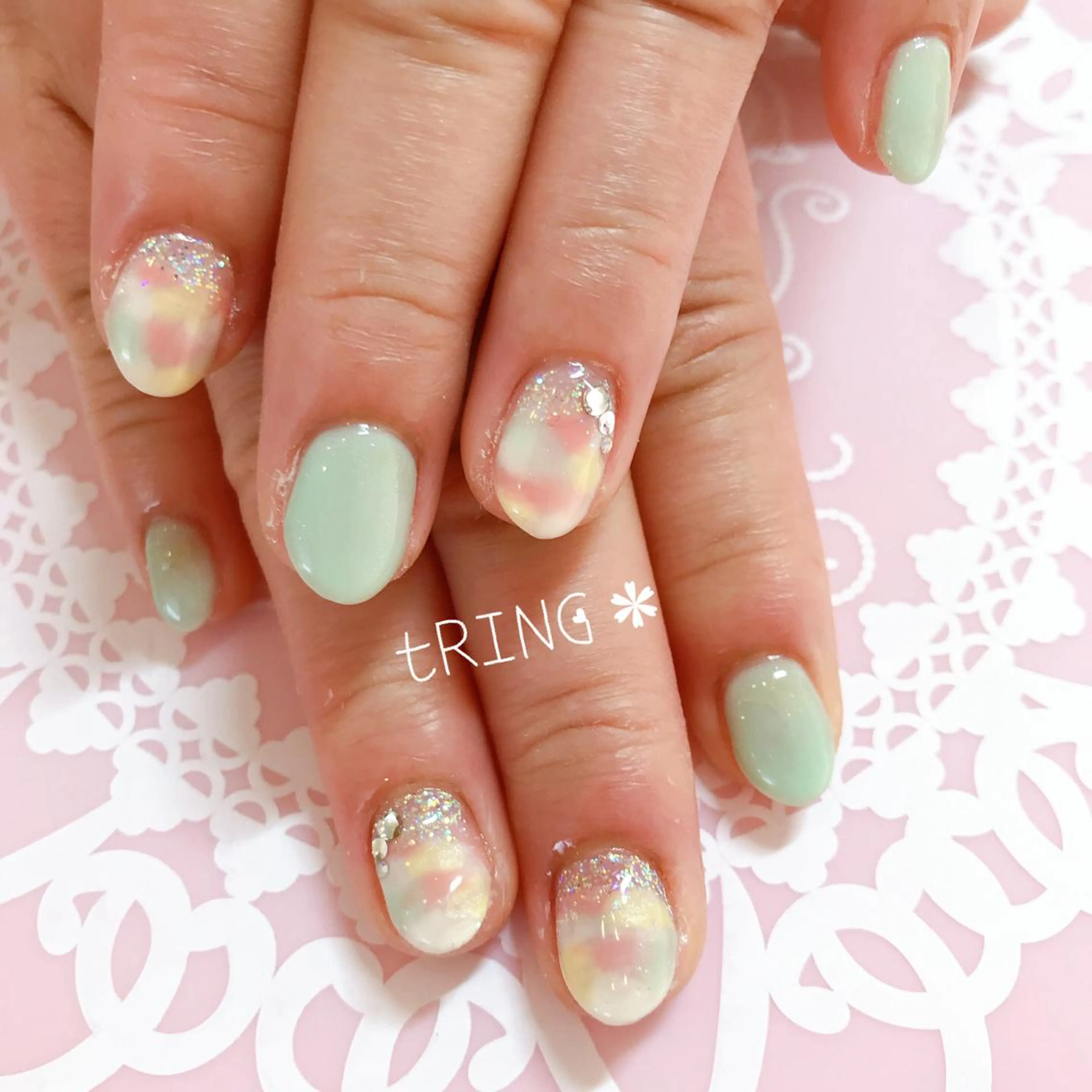 ネイル ハンドネイル tRING＊ しいの木台のネイルデザイン