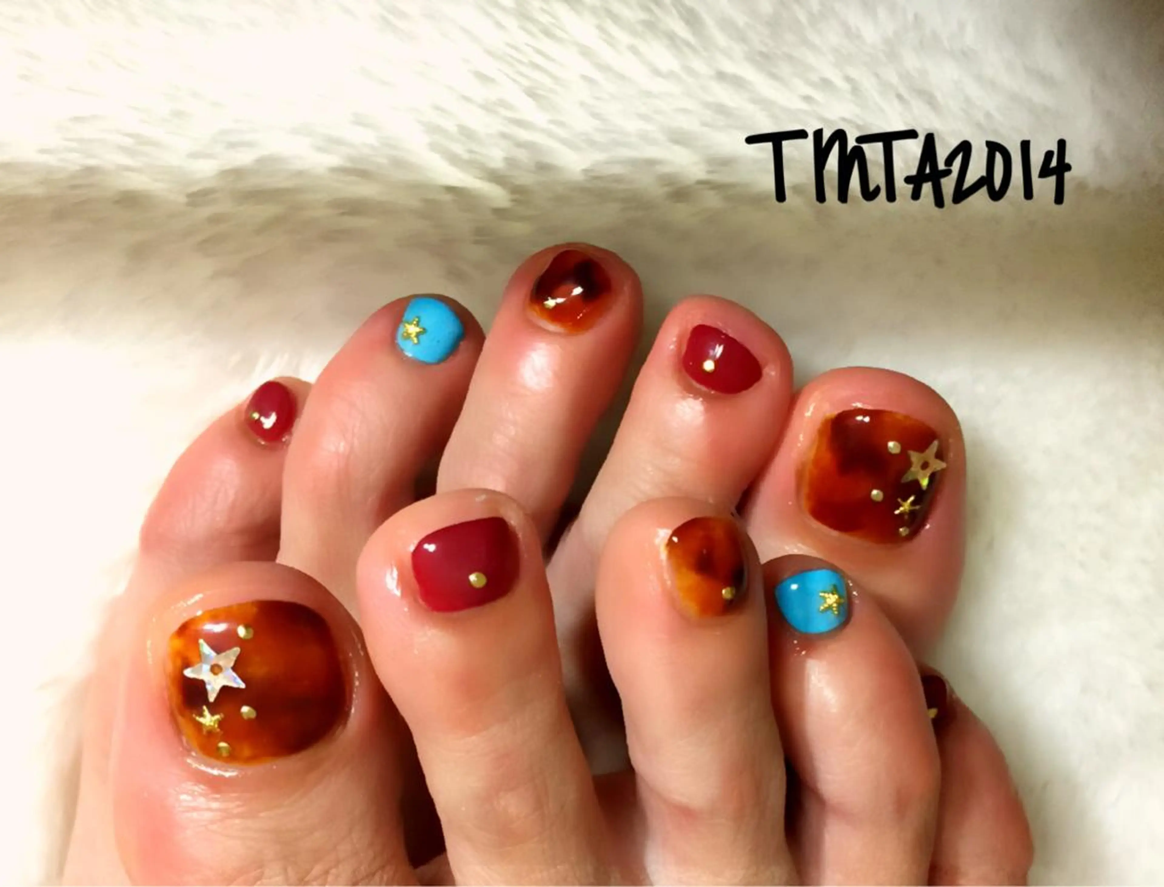 ネイル べっ甲ネイル フットネイル ネイルサロン ティンタ所属・馬場 典子のネイルデザイン