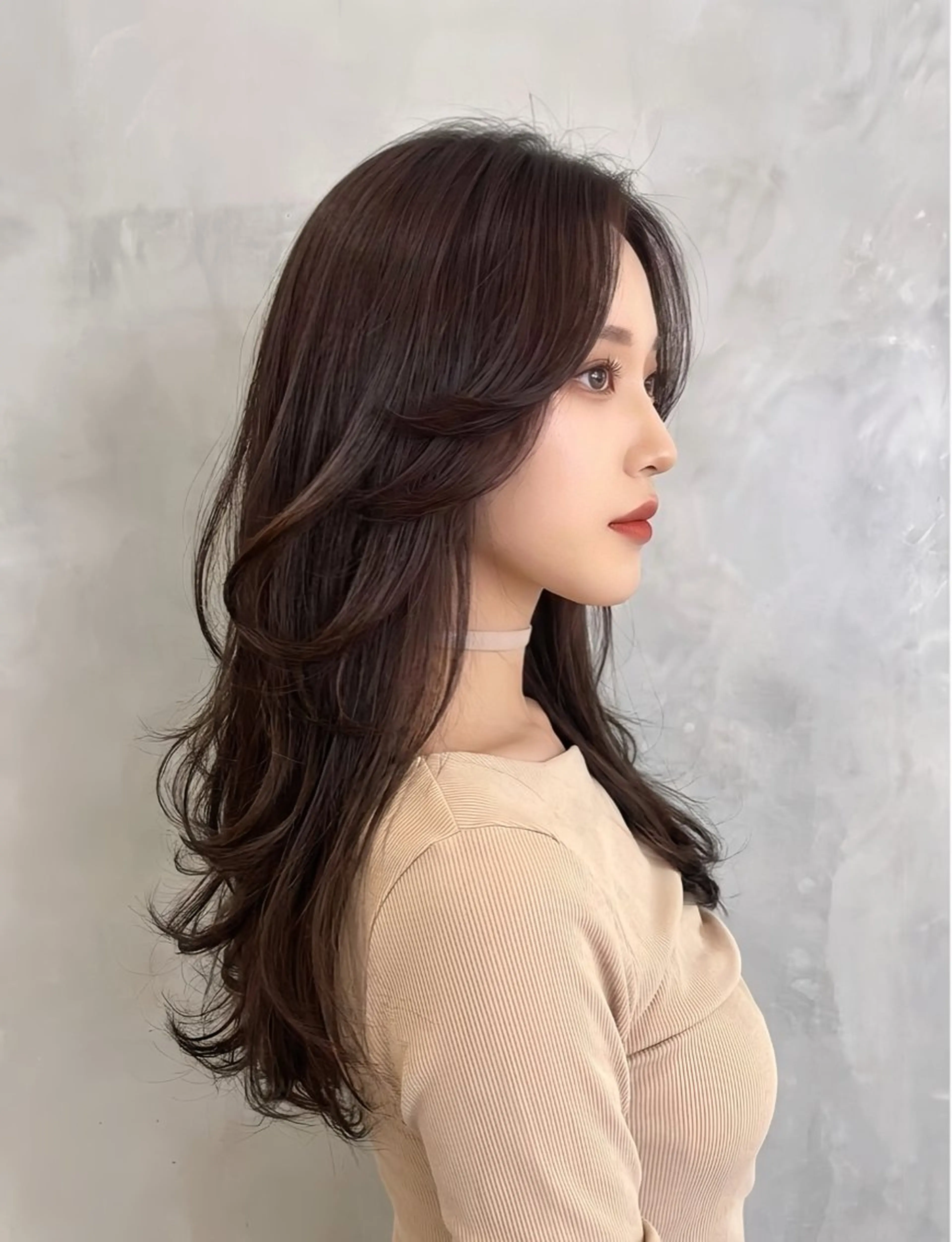 ロング カラー カット ヘアカラー トリートメント レイヤー/髪質改善 /透け感カラー/艶髪のヘアスタイル