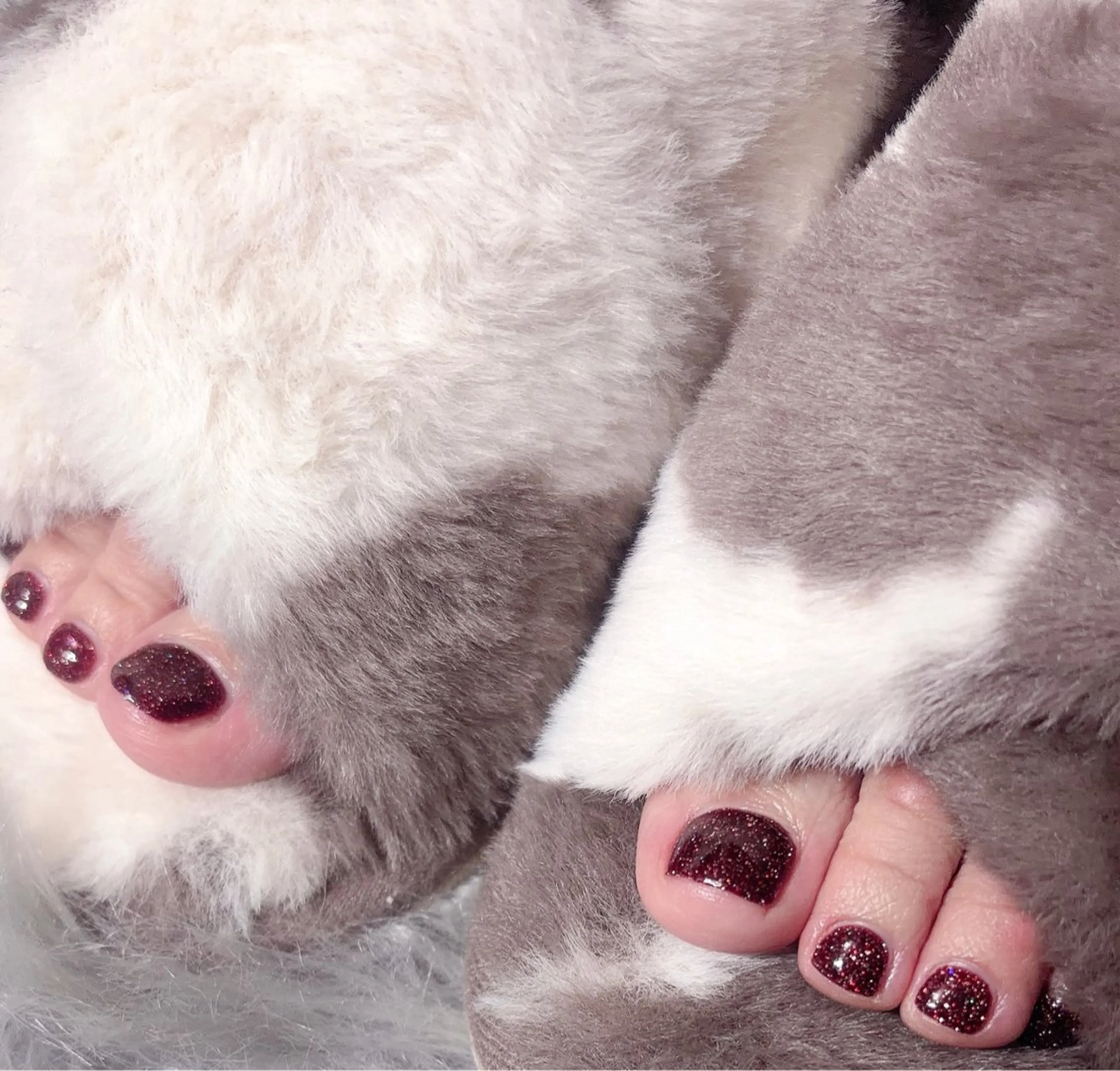 ネイル ボルドー フラッシュネイル フットネイル フットネイル D22 .nailのネイルデザイン