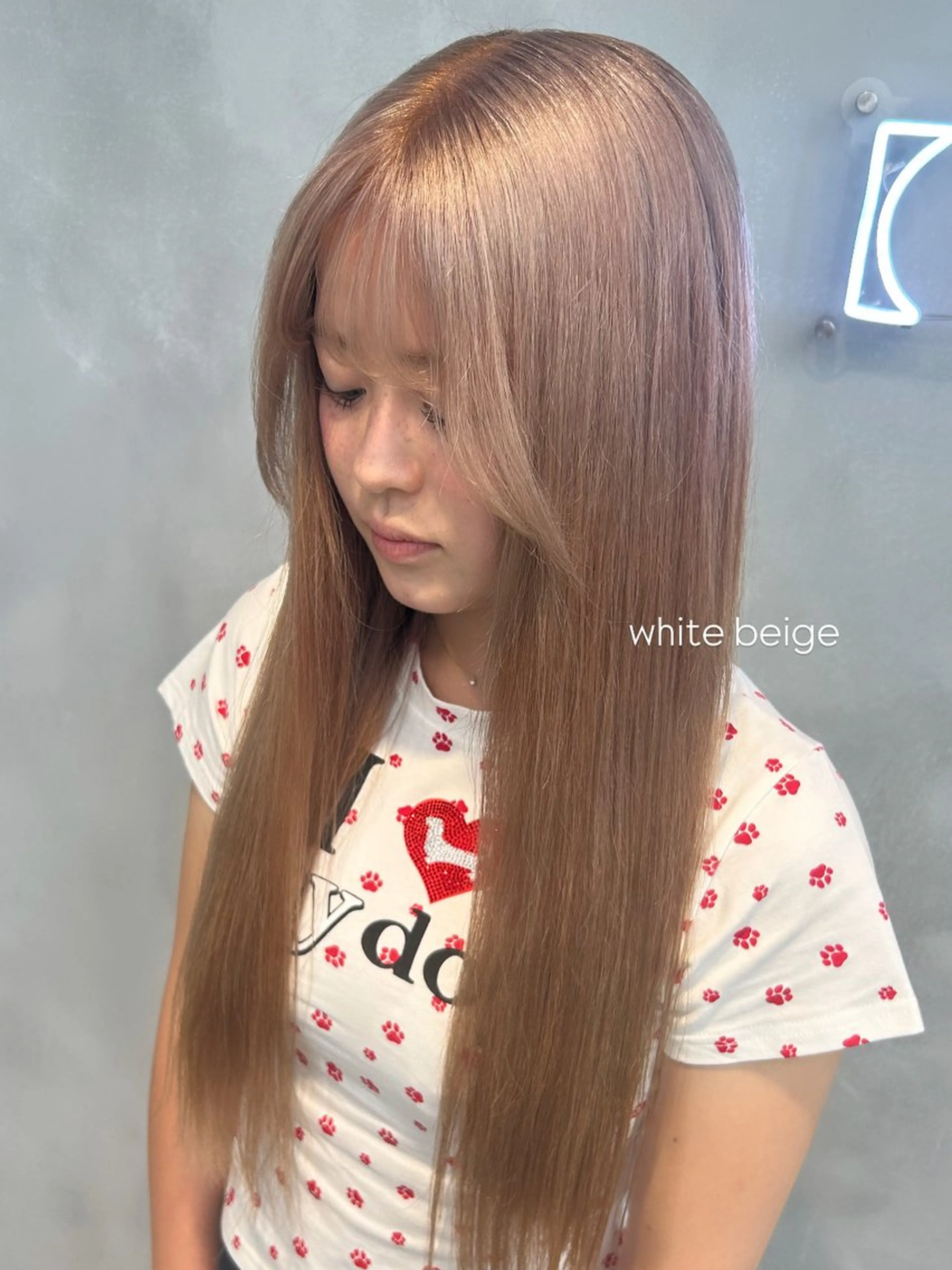 ロング カラー ベージュカラー ホワイトベージュ ヘアカラー 茅ヶ崎/ハイトーン/ Ramuのヘアスタイル