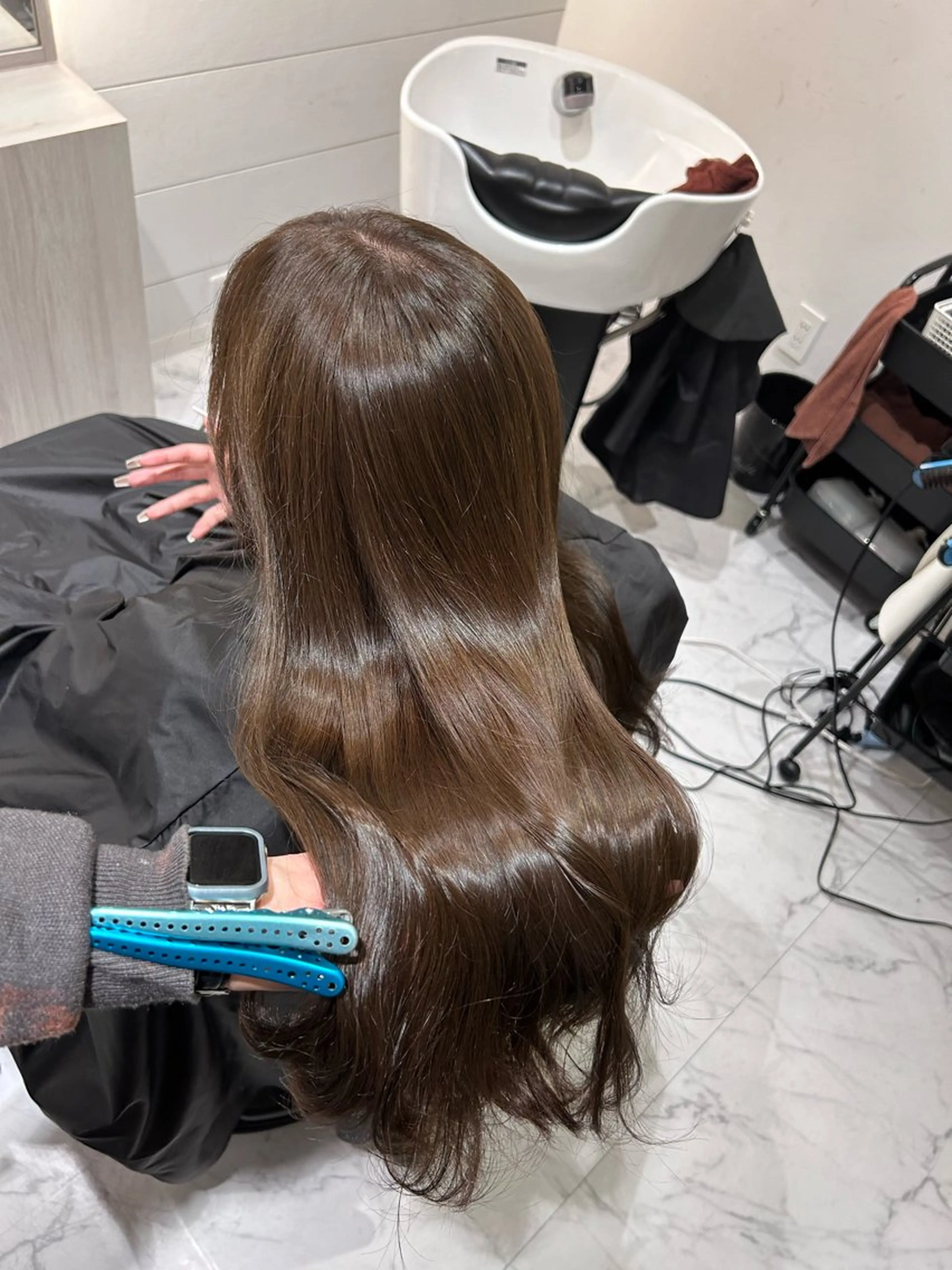 ロング カラー ヘアカラー トリートメント &chaLme   心斎橋所属・emi/髪質改善/ 韓国風/艶カラーのヘアスタイル