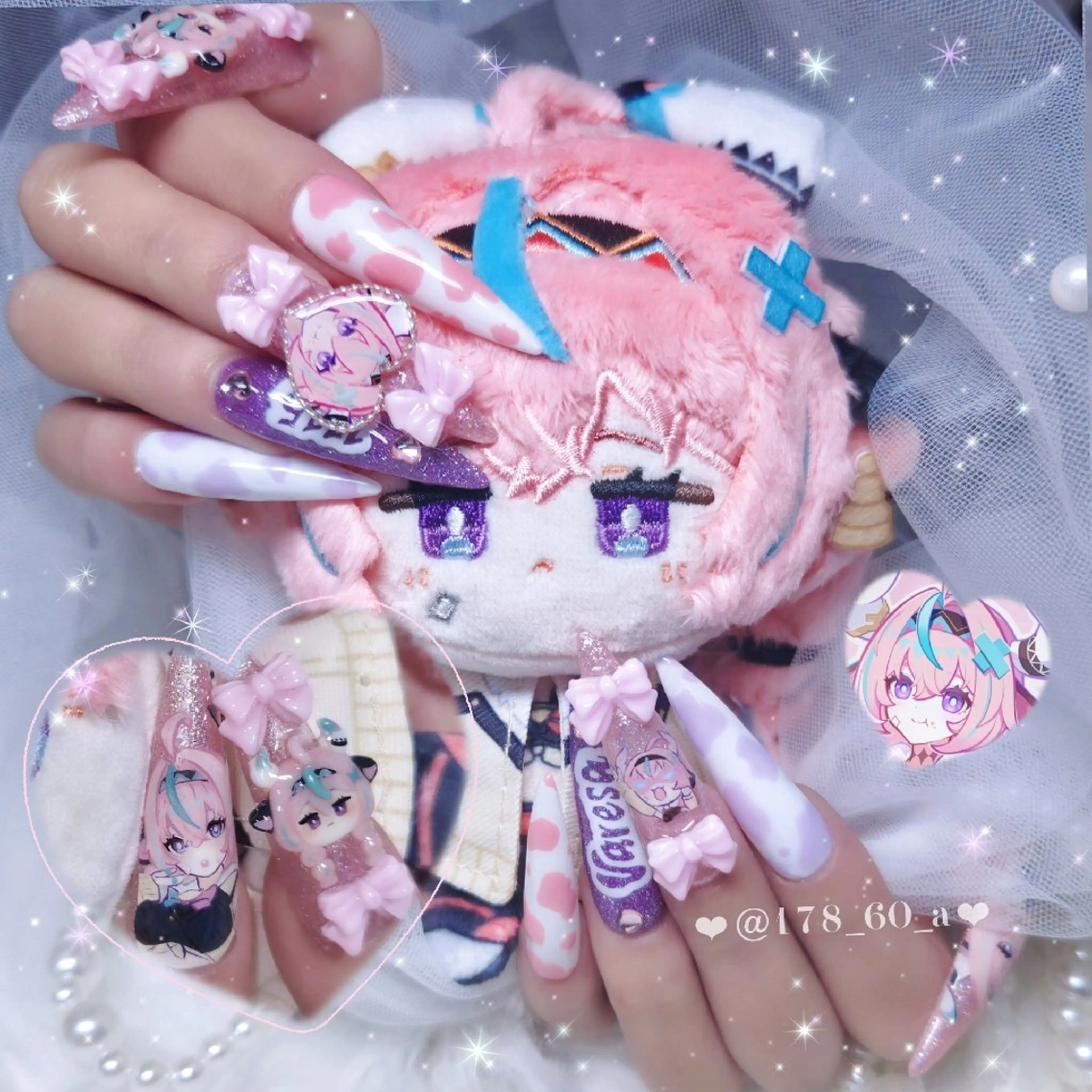 ネイル ガーリー グラデーション ラメ(グリッター) ラメグラデーション スカルプネイル ハンドネイル HAPPINAS れん┊痛ネイル&3Dのネイルデザイン