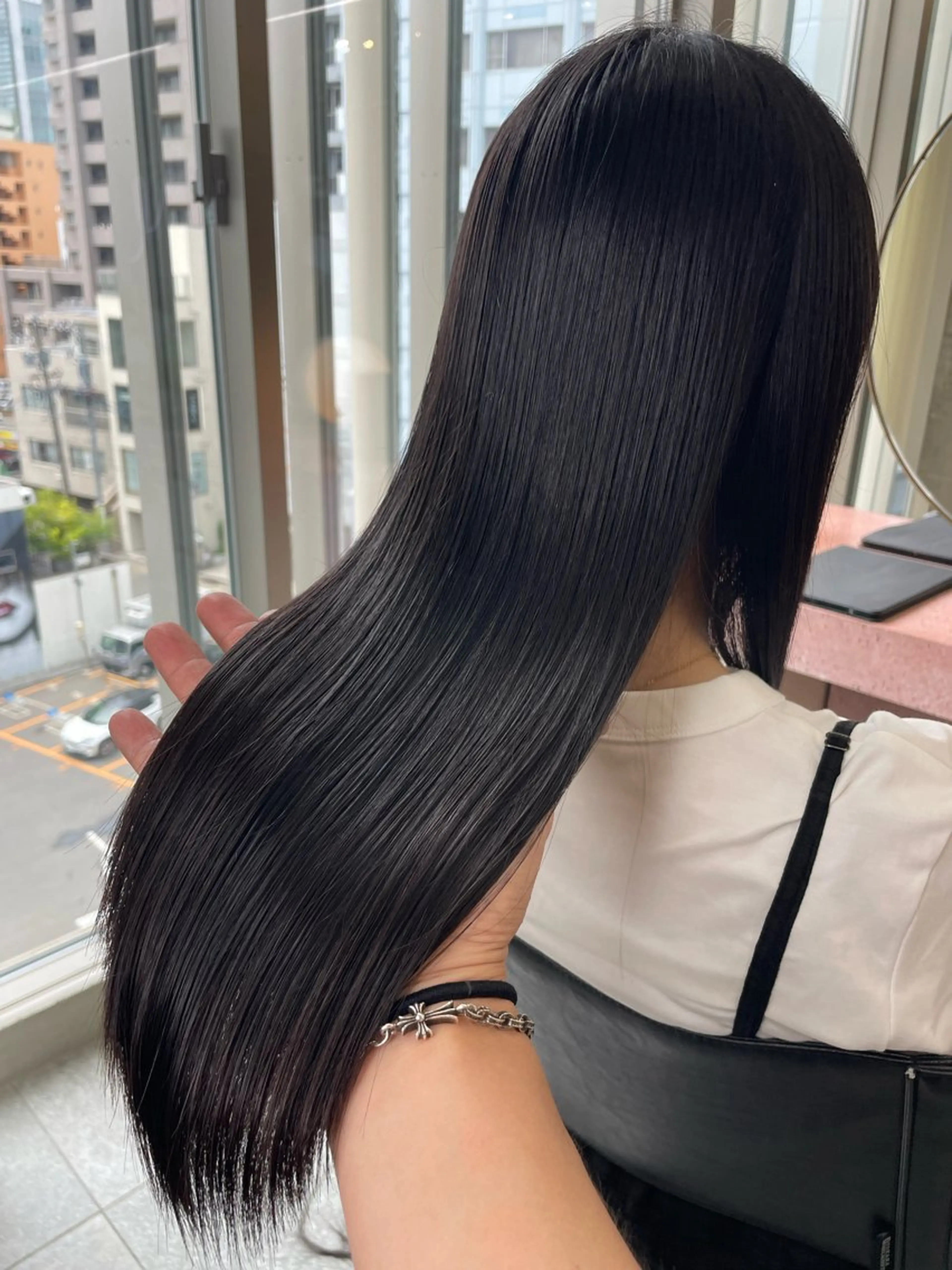 ロング カラー パーマ くせ毛 伸ばしかけ 縮毛矯正 酸性ストレート ストレートパーマ カット 縮毛矯正 トリートメント 江上拓郎/ショート /酸性ストレートのヘアスタイル