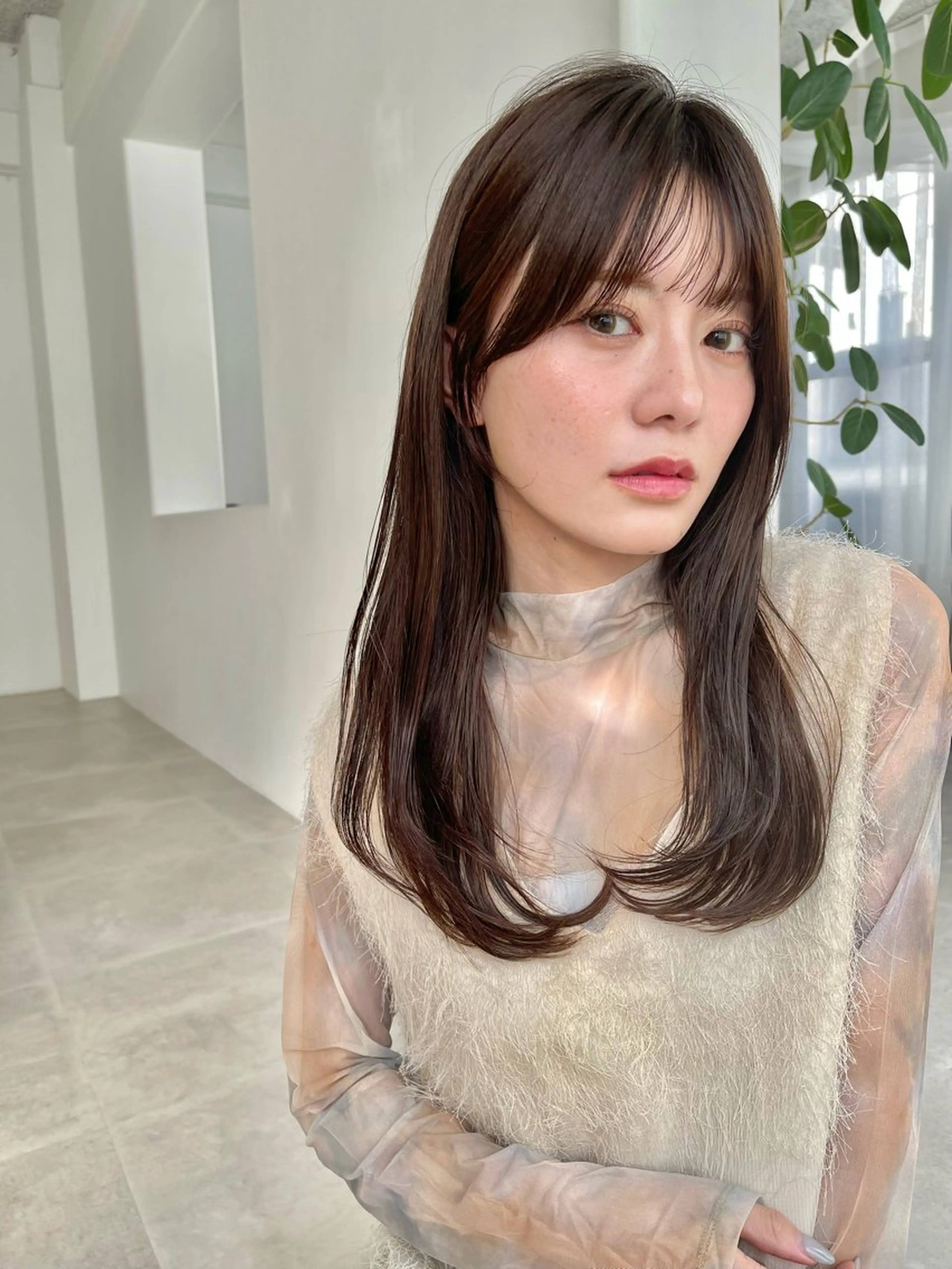 セミロング カラー ヘアアレンジ charm《銀座》 ヘアセット/縮毛矯正のヘアスタイル