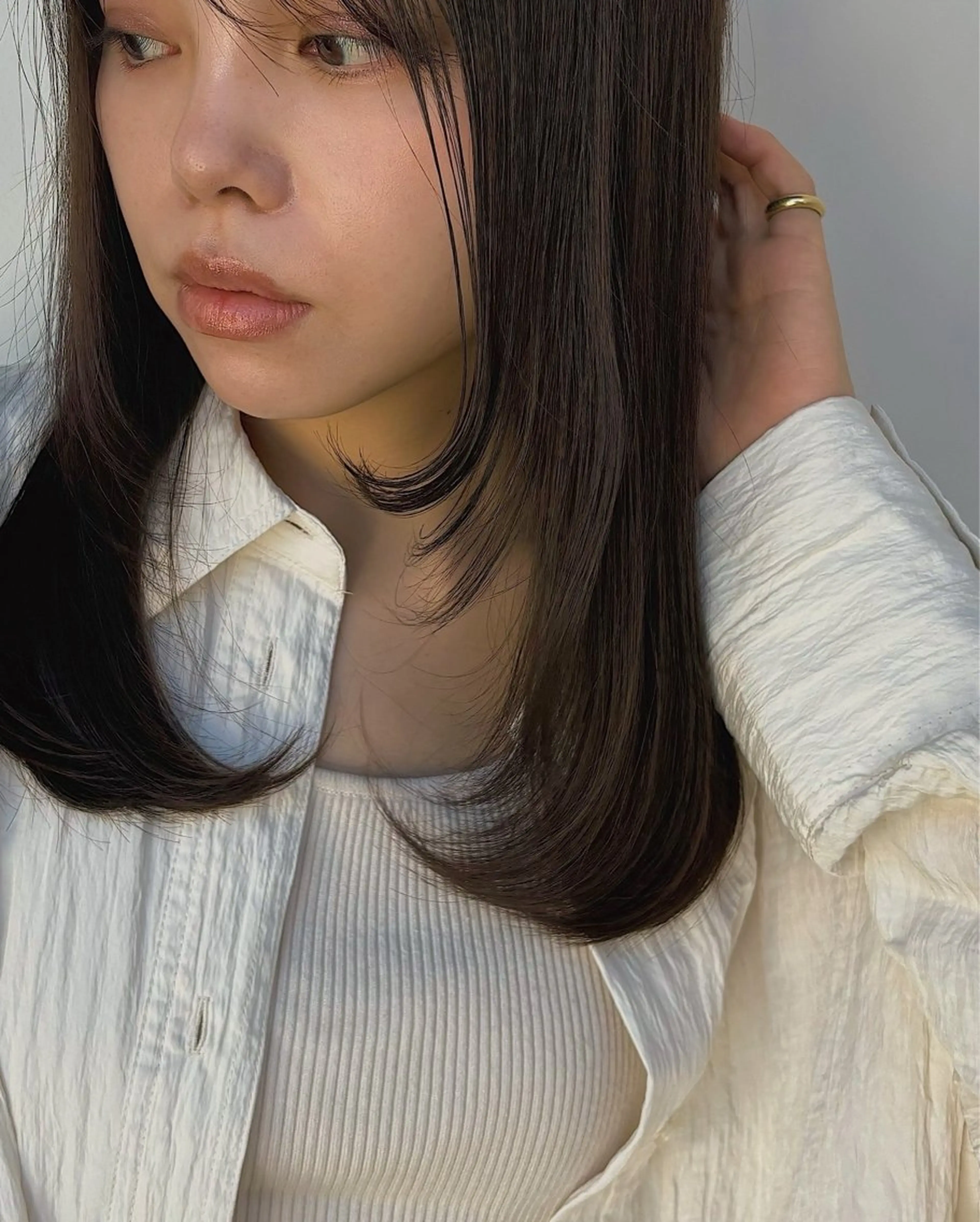 ミディアム 顔まわりレイヤー レイヤーカット ボブ/ミディアム 親しみやすさ/さくらのヘアスタイル