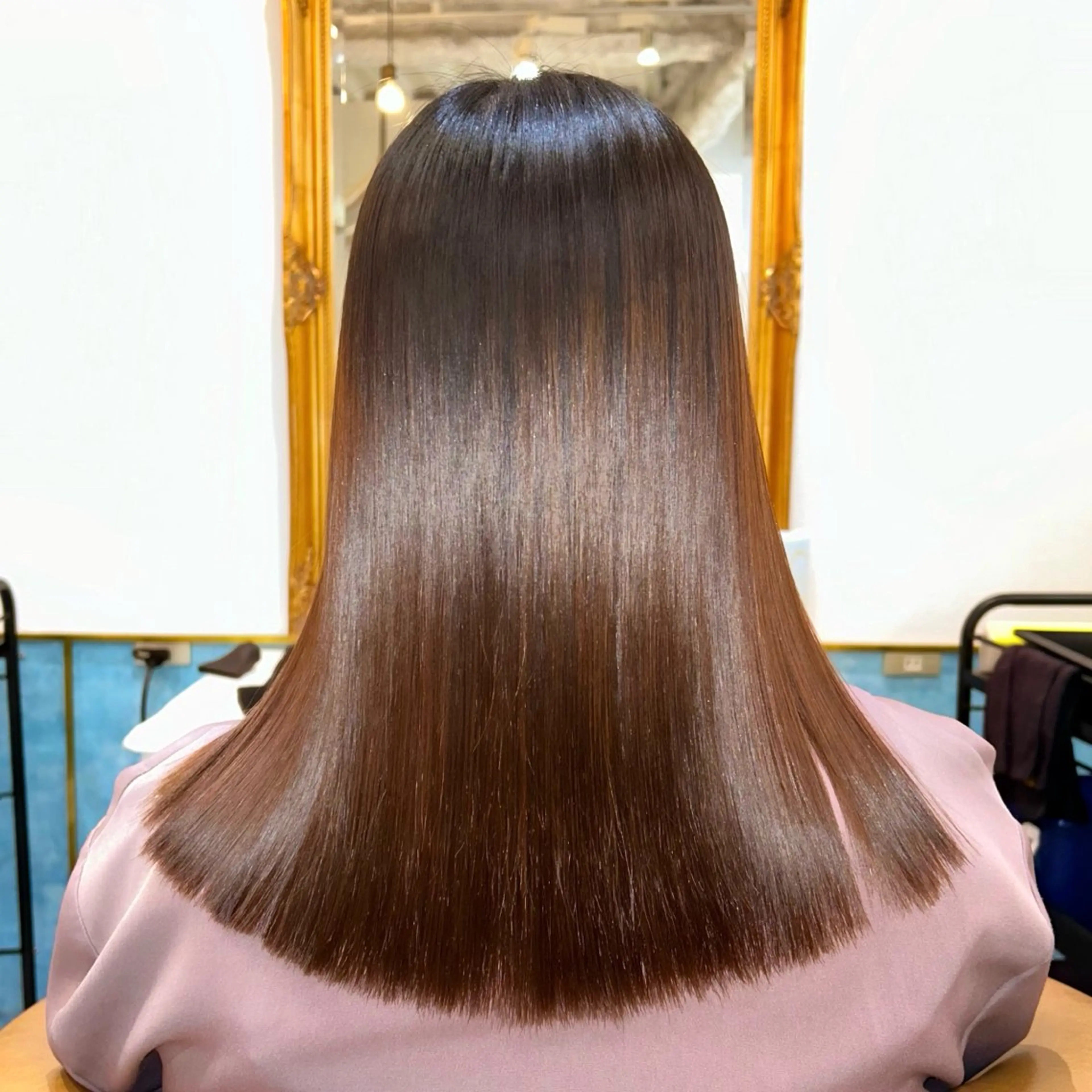 セミロング ボブ 縮毛矯正 カット 縮毛矯正 トリートメント 髪質改善【縮毛矯正】 美髪ボブを量産する人のヘアスタイル