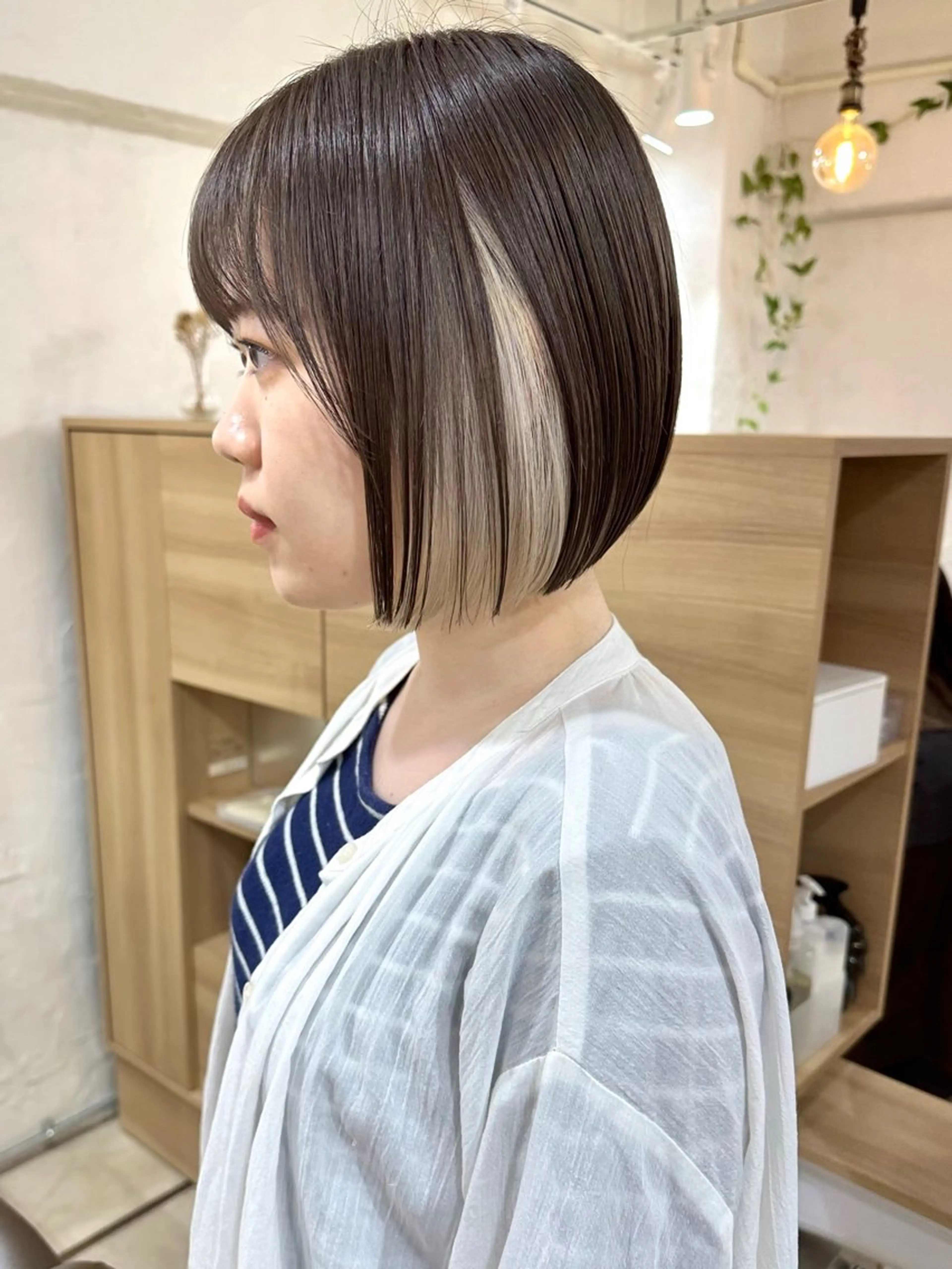 ショート カラー 切りっぱなしボブ 透明感カラー ボブ 髪質改善 トリートメント カット ヘアカラー トリートメント 銀座No.1髪質改善 縮毛矯正/本木のヘアスタイル