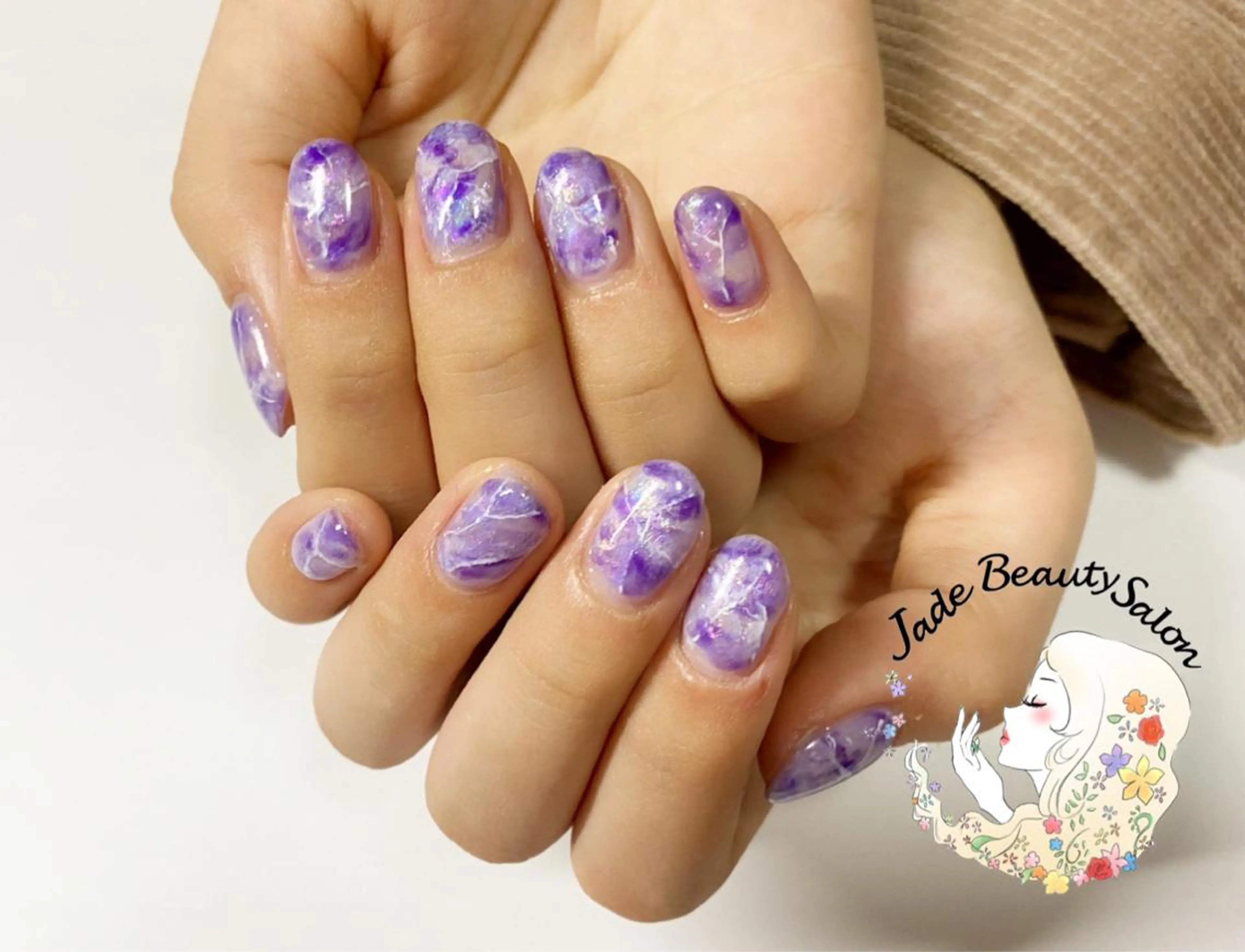 ショート ネイル 大理石ネイル(マーブル) JadeBeauty Salonのネイルデザイン