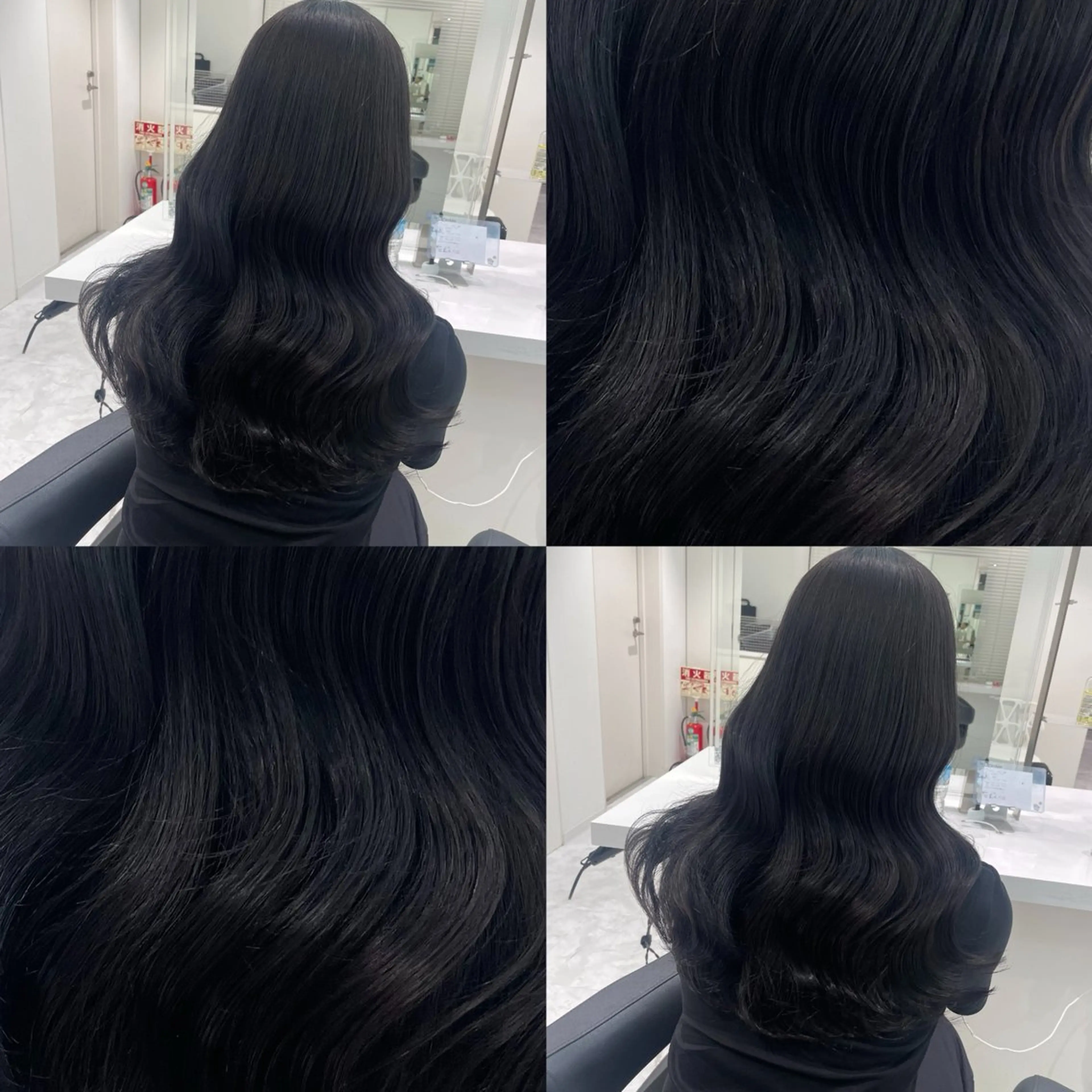 ロング カラー 黒髪 ブルーカラー ブルーブラック 髪質改善 トリートメント カット ヘアカラー トリートメント ヘッドスパ ヘアセット 💖SAE💖 銀座美容師のヘアスタイル