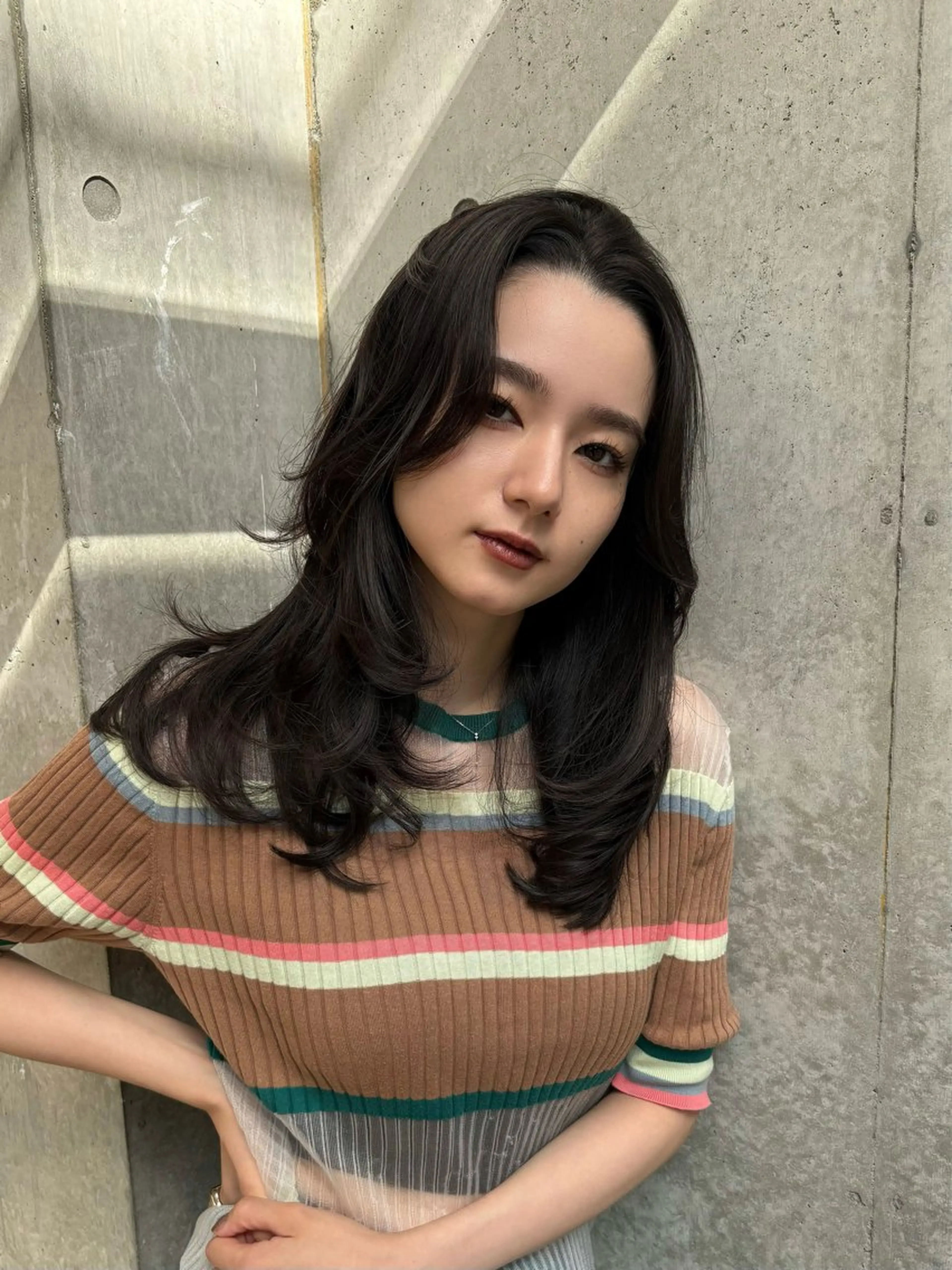 セミロング カラー カット ヘアカラー トリートメント レイヤー/柔色 カラー/SAkiのヘアスタイル