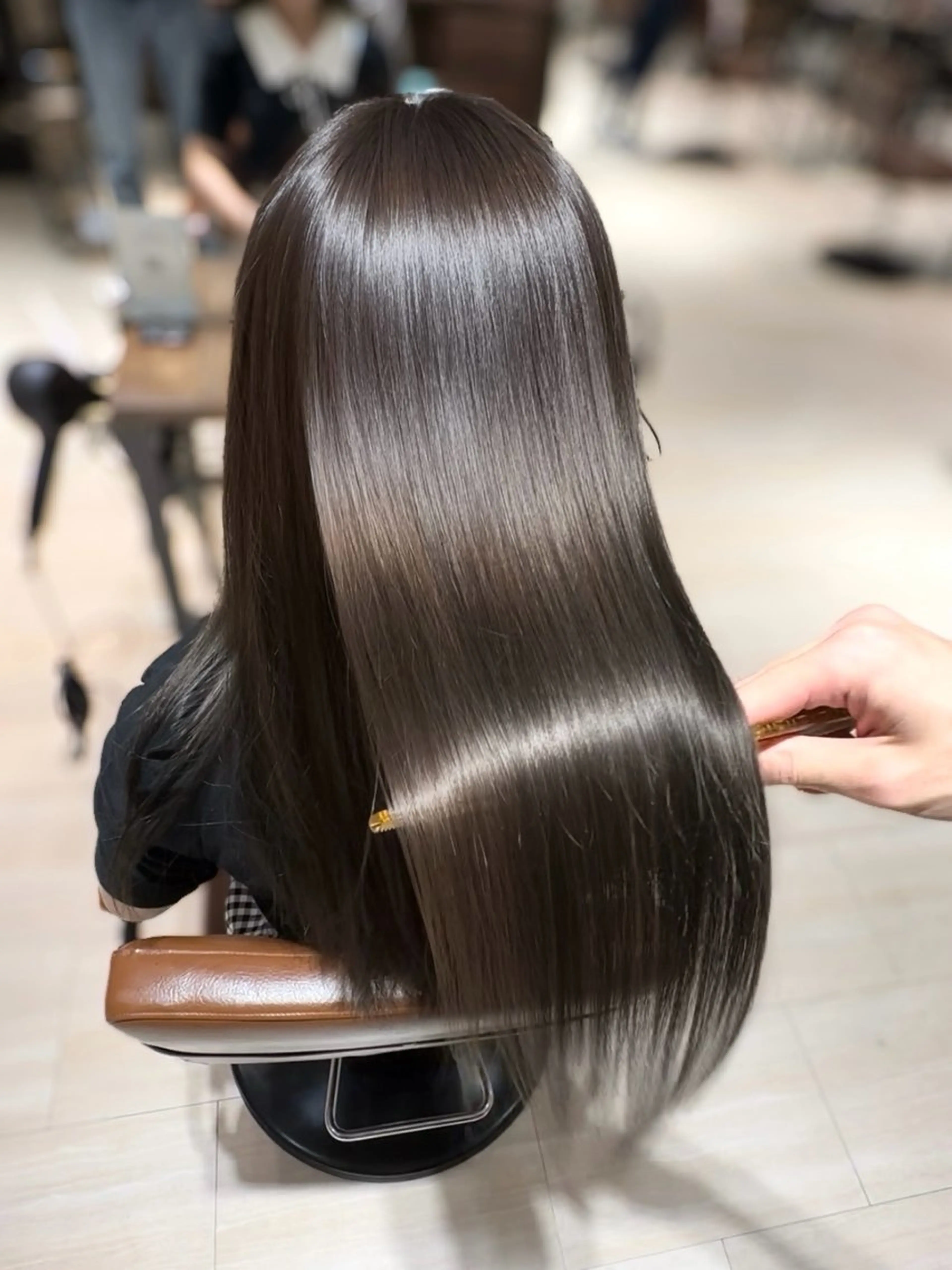 ロング くびれヘア 髪質改善 韓国風ヘア 縮毛矯正 酸性ストレート カット トリートメント 韓国ヘア🇰🇷× 髪質改善🫧テルのヘアスタイル