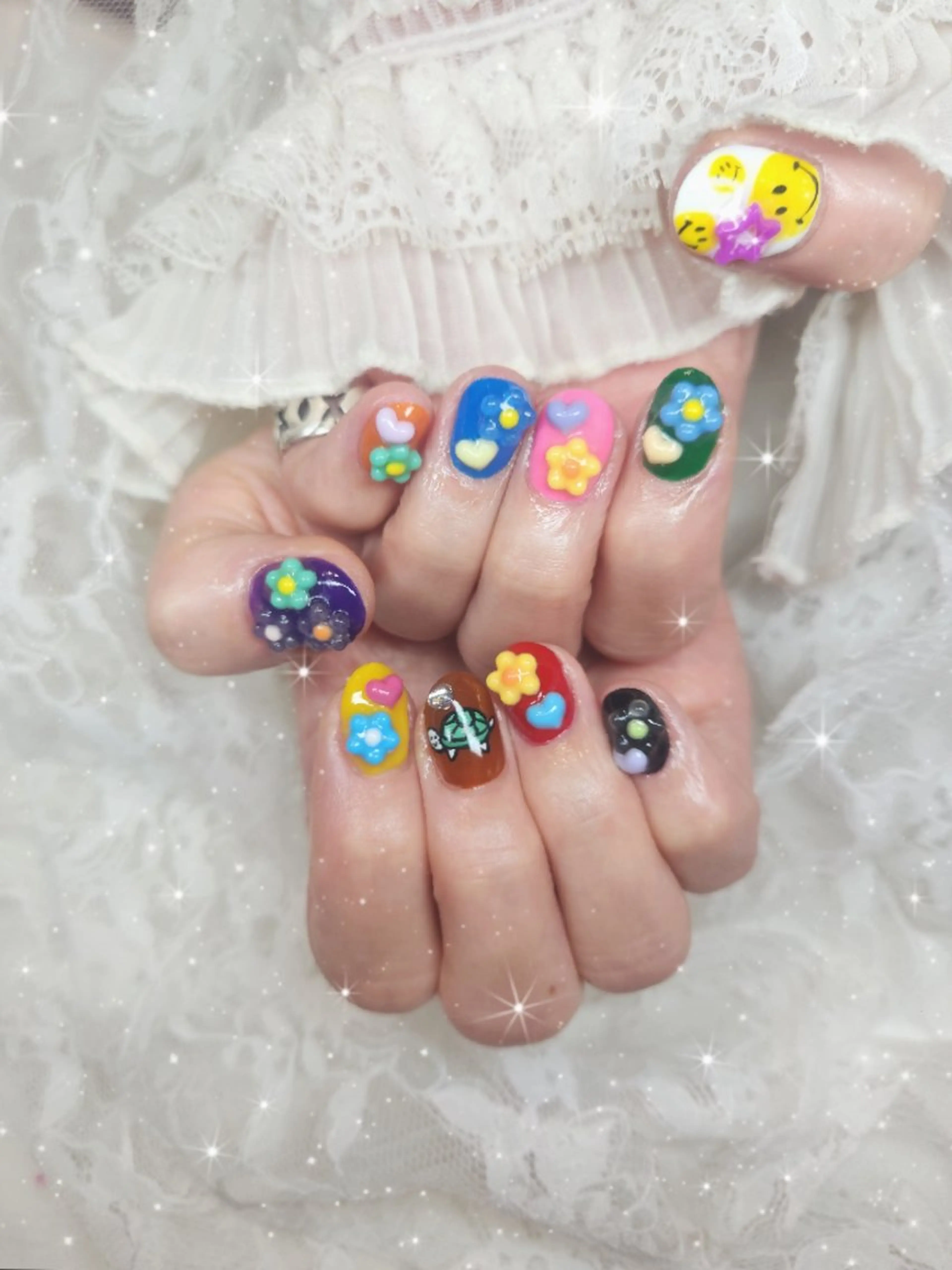 ネイル ハート 韓国ネイル マグネットネイル 持ち込み ピンク ハンドネイル nailsalon sissy所属・sissy hatsuneのネイルデザイン