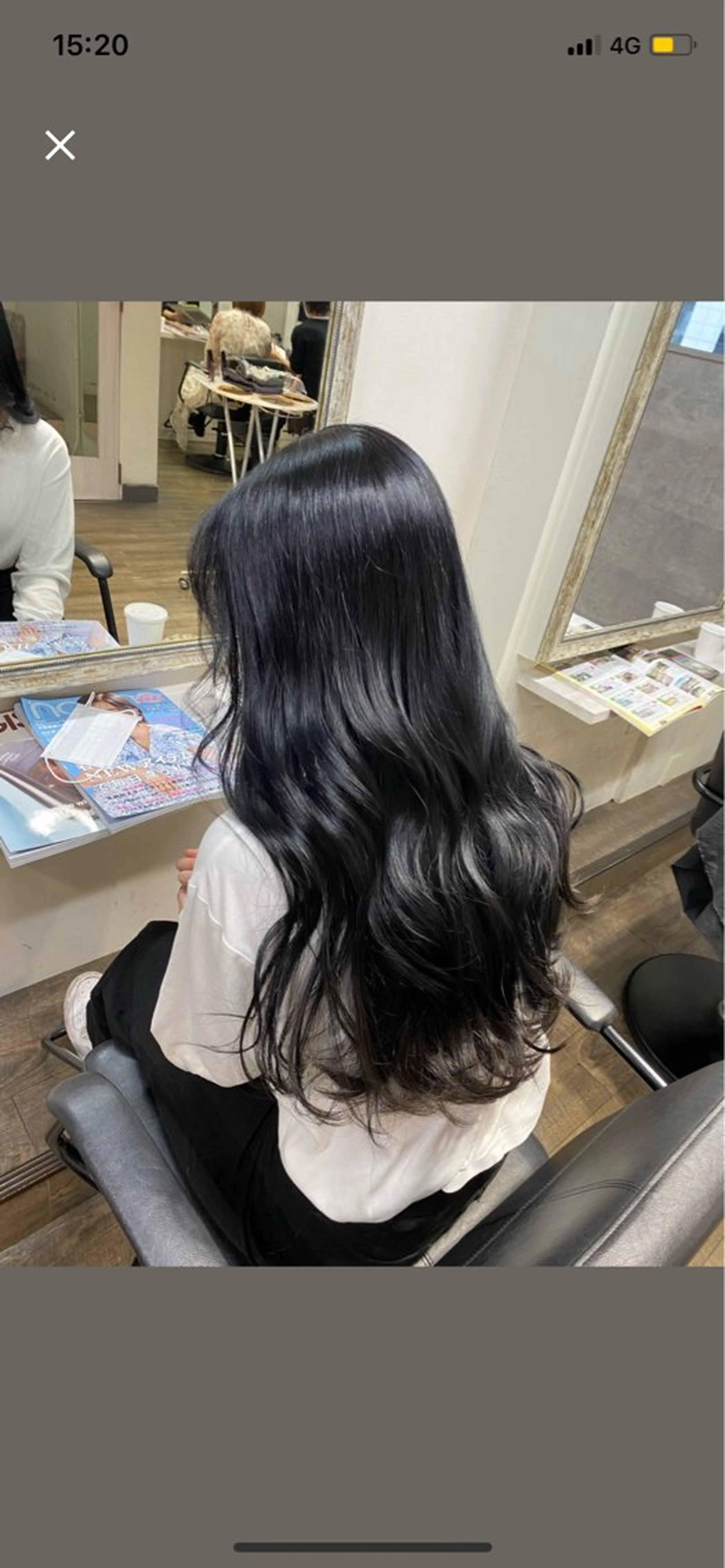 ロング カラー 黒髪 ブルーカラー ブルーブラック 透明感カラー MIREI /韓国風 /大阪美容室のヘアスタイル