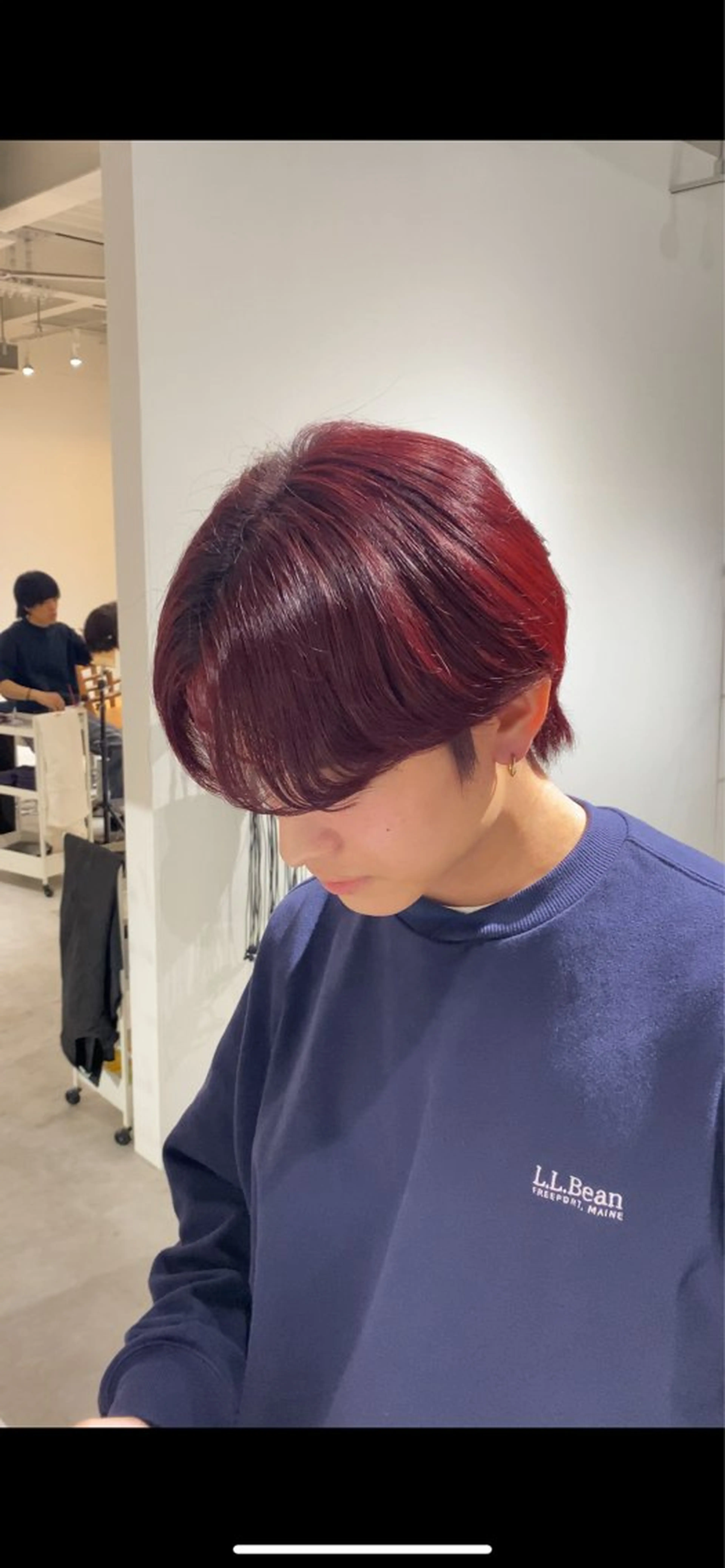 ショート カラー レッドカラー 鳴海 稜真のヘアスタイル